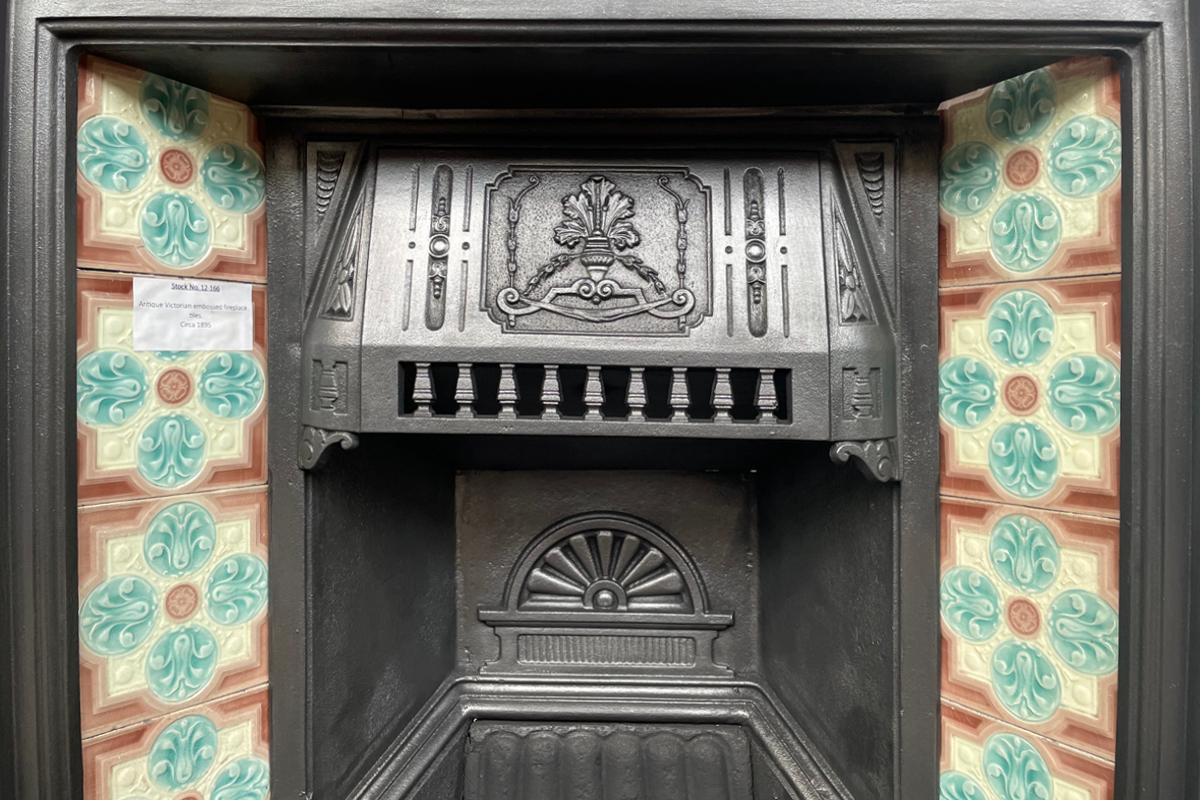 Antique Late Victorian Cast Iron and Tiled Combination Fireplace For ...