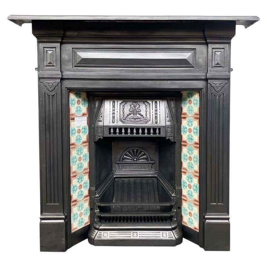 Antique Late Victorian Cast Iron and Tiled Combination Fireplace For ...