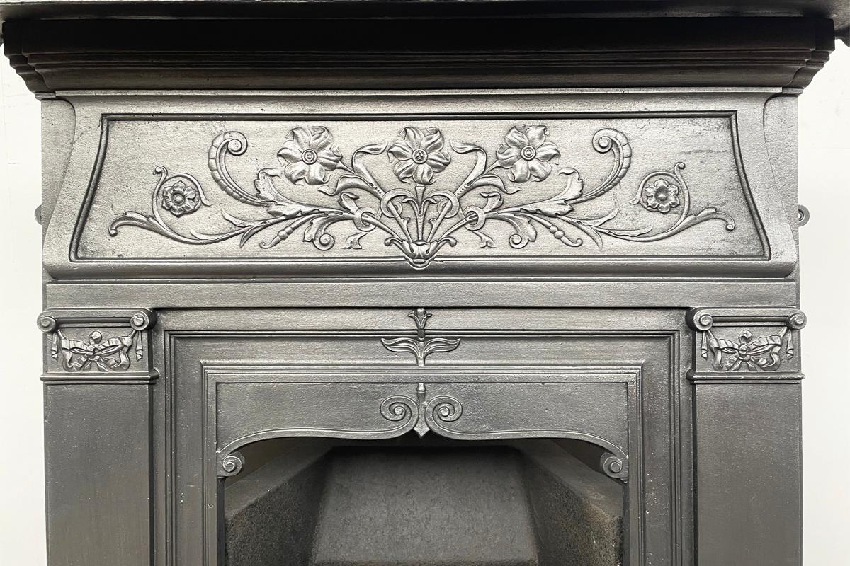 Antique Late Victorian Cast Iron Bedroom Fireplace at 1stDibs