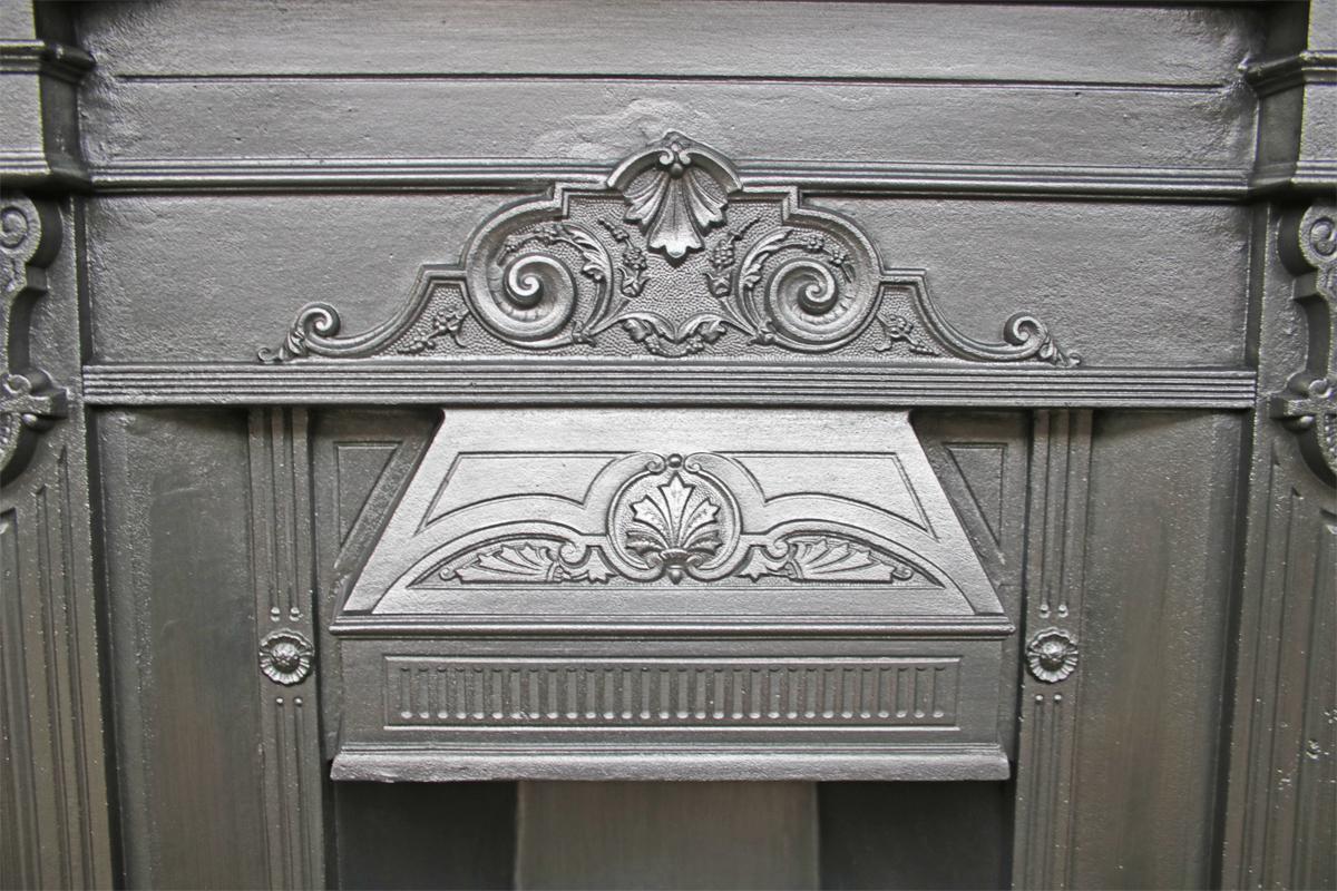 English Antique Late Victorian Cast Iron Combination Fireplace