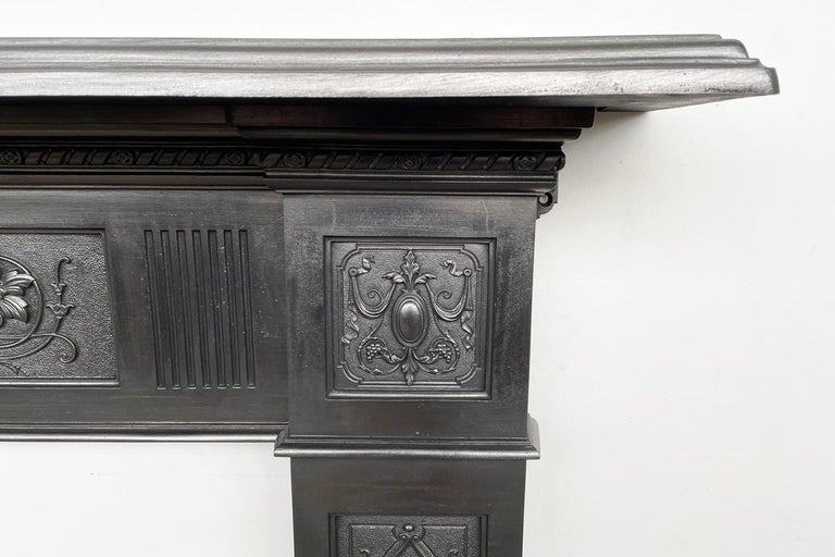 Antique Late Victorian Cast Iron Fireplace Surround For Sale at 1stDibs