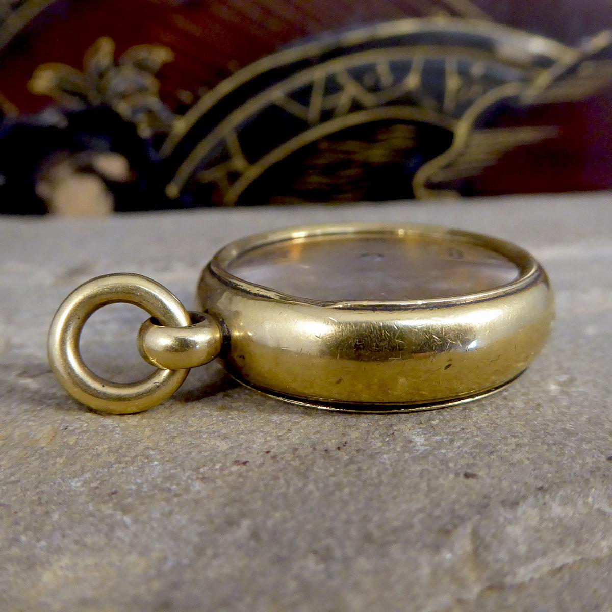 antique gold compass necklace