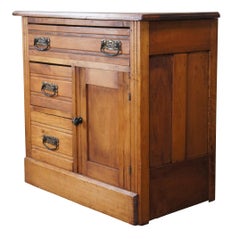 Antique Late Victorian Eastlake Oak Washstand Cabinet Chest Dresser 30"" (30 pouces)