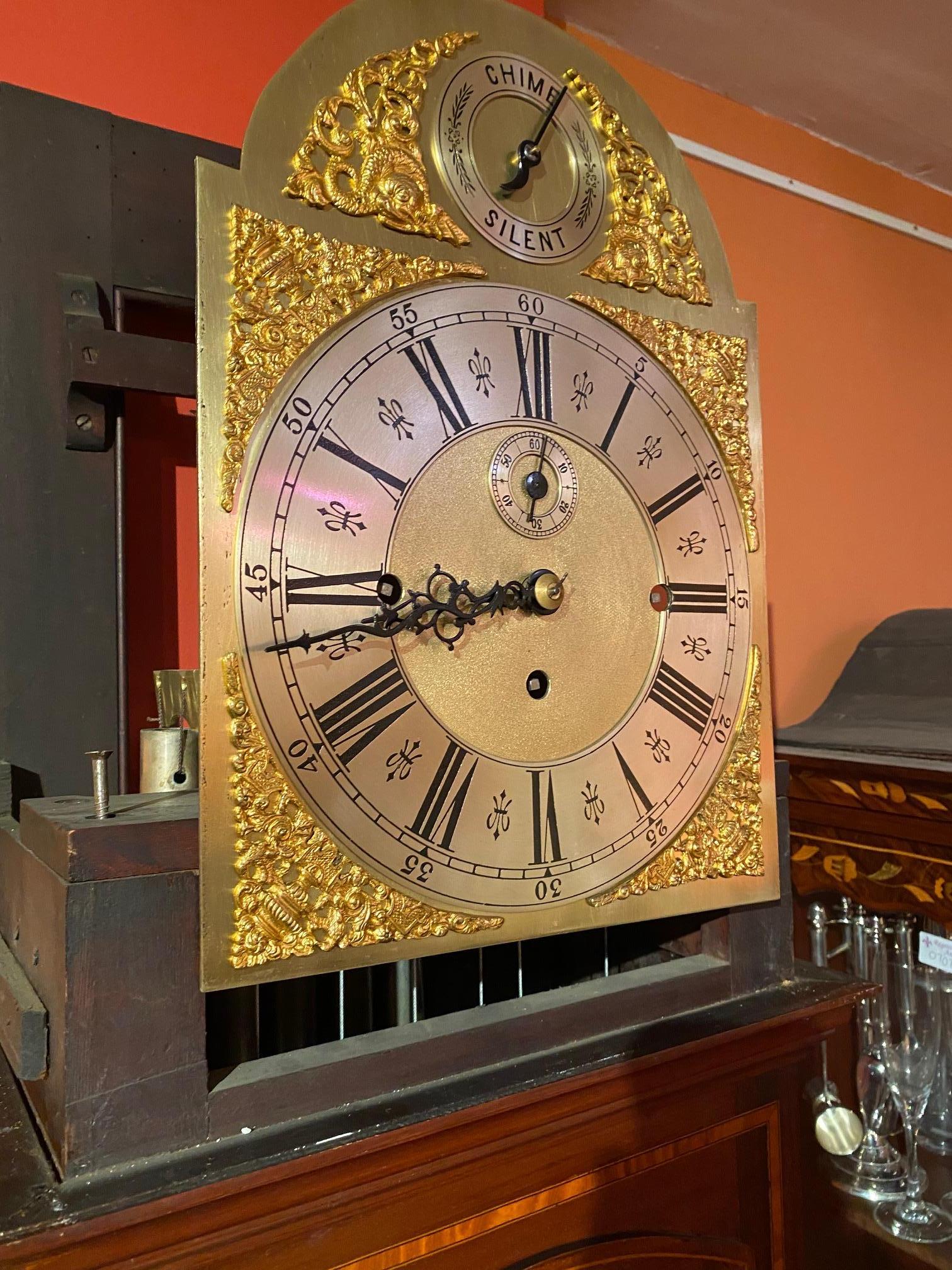 Antique Late Victorian English 5 Tube Musical Longcase Clock 19th Century 3
