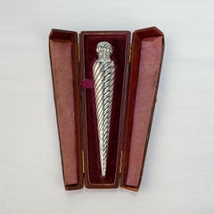 Antique Late Victorian English Sterling Silver Perfume Flask & Fitted Case