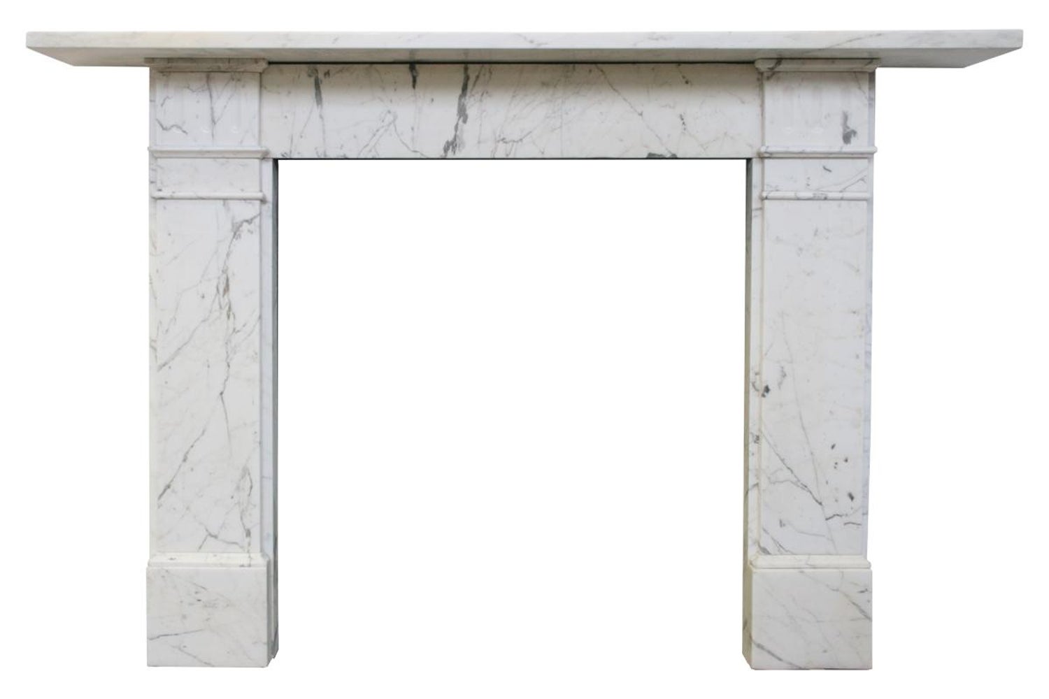 Antique Late Victorian Fireplace Surround In White Carrara Marble