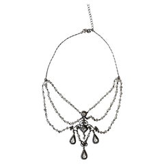 Antique Late Victorian Glass Festoon Necklace, C. 1890