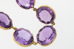 Antique Late Victorian Gold Amethyst Riviere Necklace