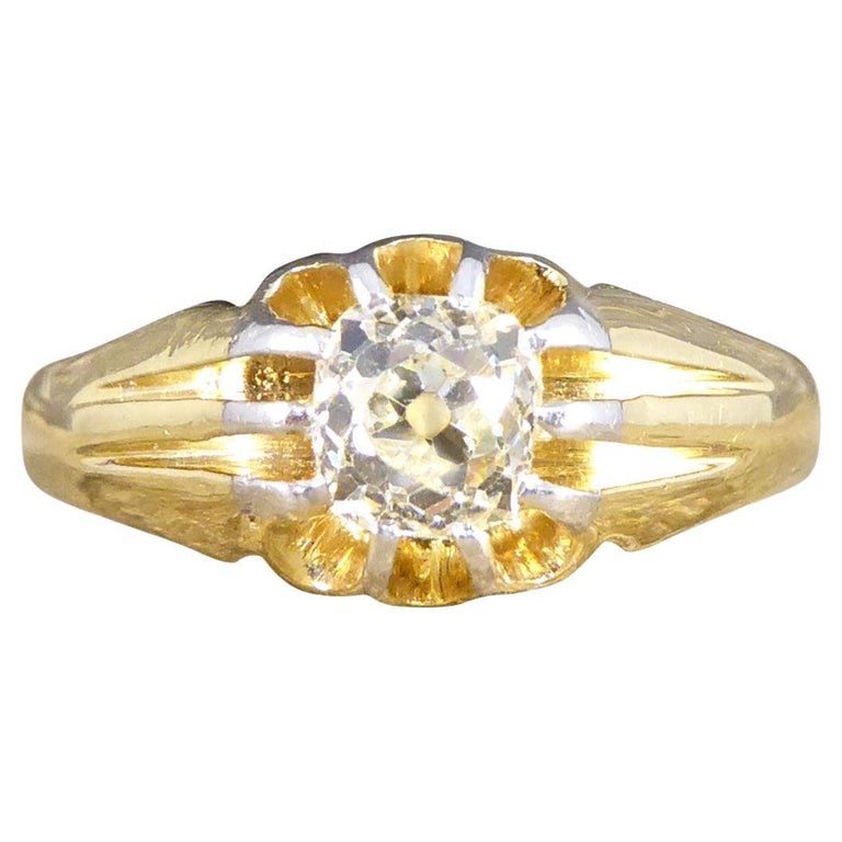 Bague Ancienne En Or 18 Carats - Sertie D'une Perle Et De Diamants - Occasion