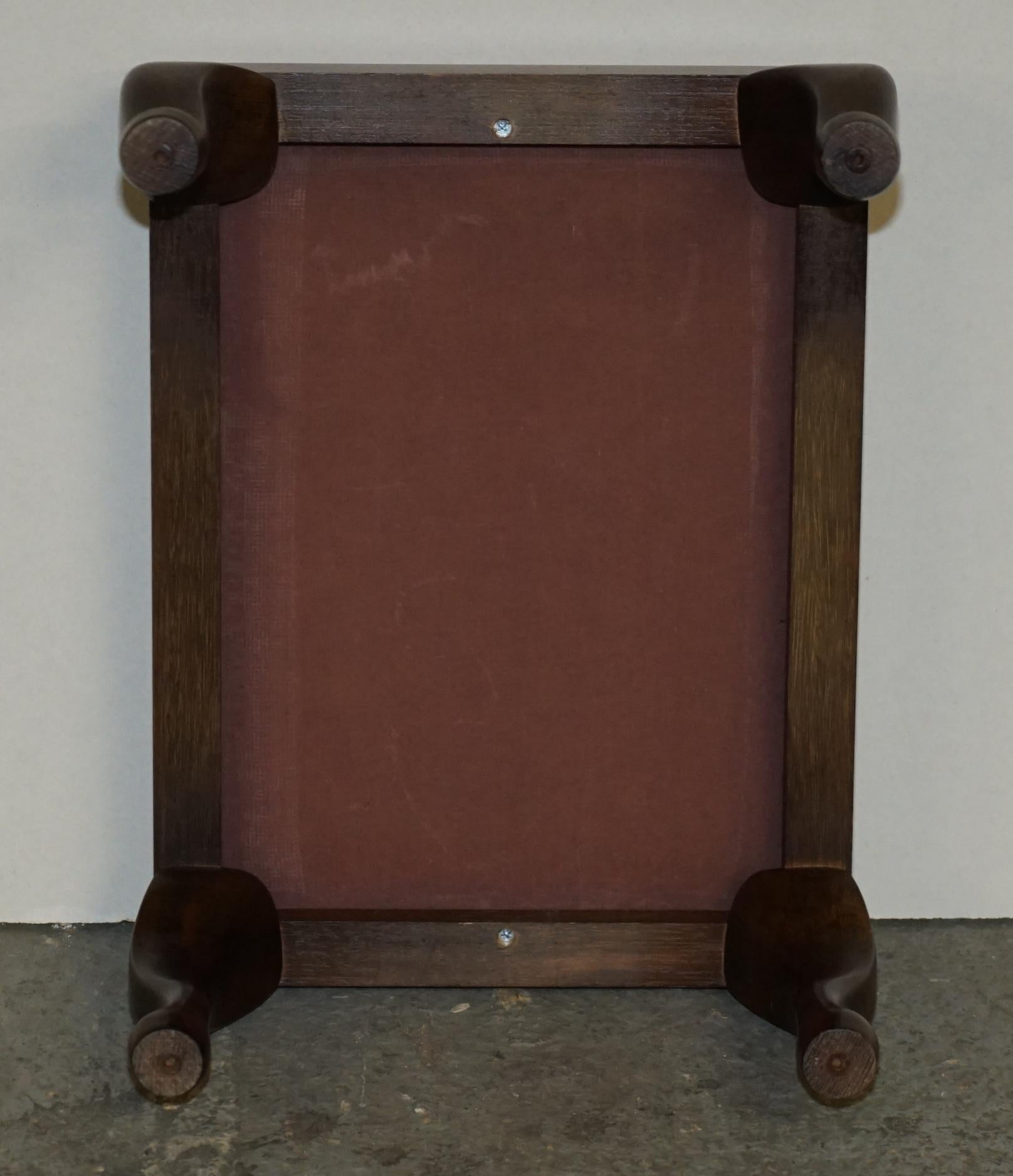 ANTIQUE LATE ViCTORIAN HAND EMBROIDERED FLORAL FOOTSTOOL WITH HARDWOOD FRAME For Sale 2