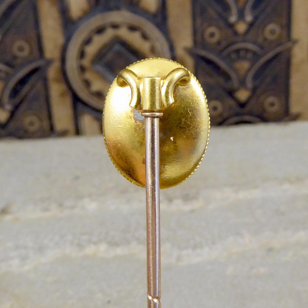 Antique Late Victorian High Carat Yellow Gold Monogram Pin For Sale 1