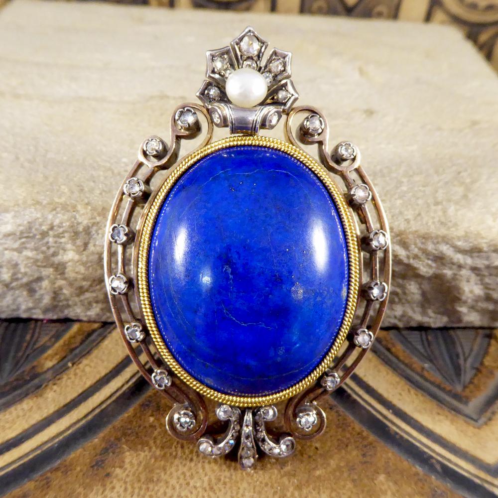 lapis brooch