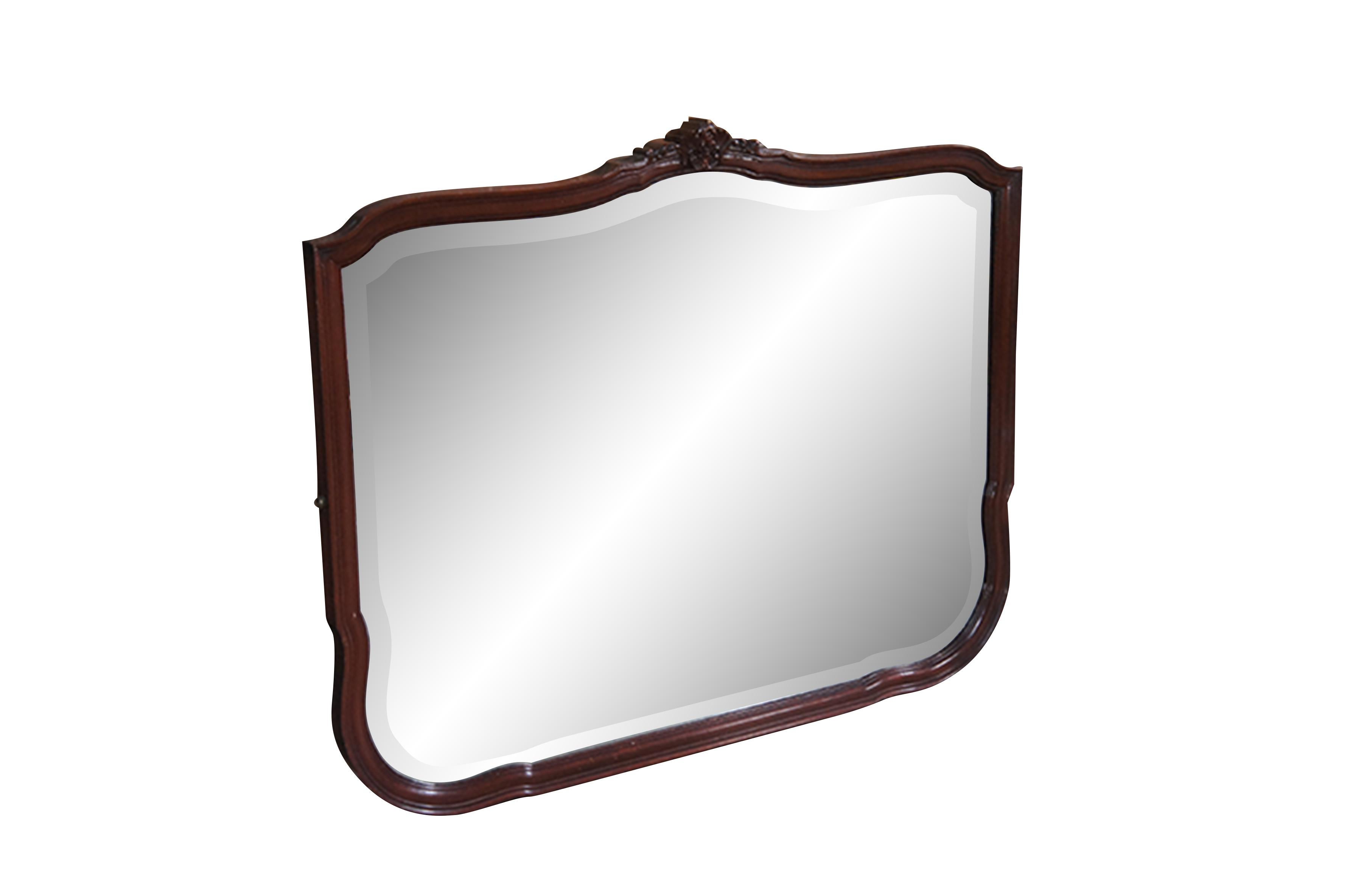 Victorien tardif Antique Late Victorian Mahogany Bevelled Dresser Vanity Mirror 43