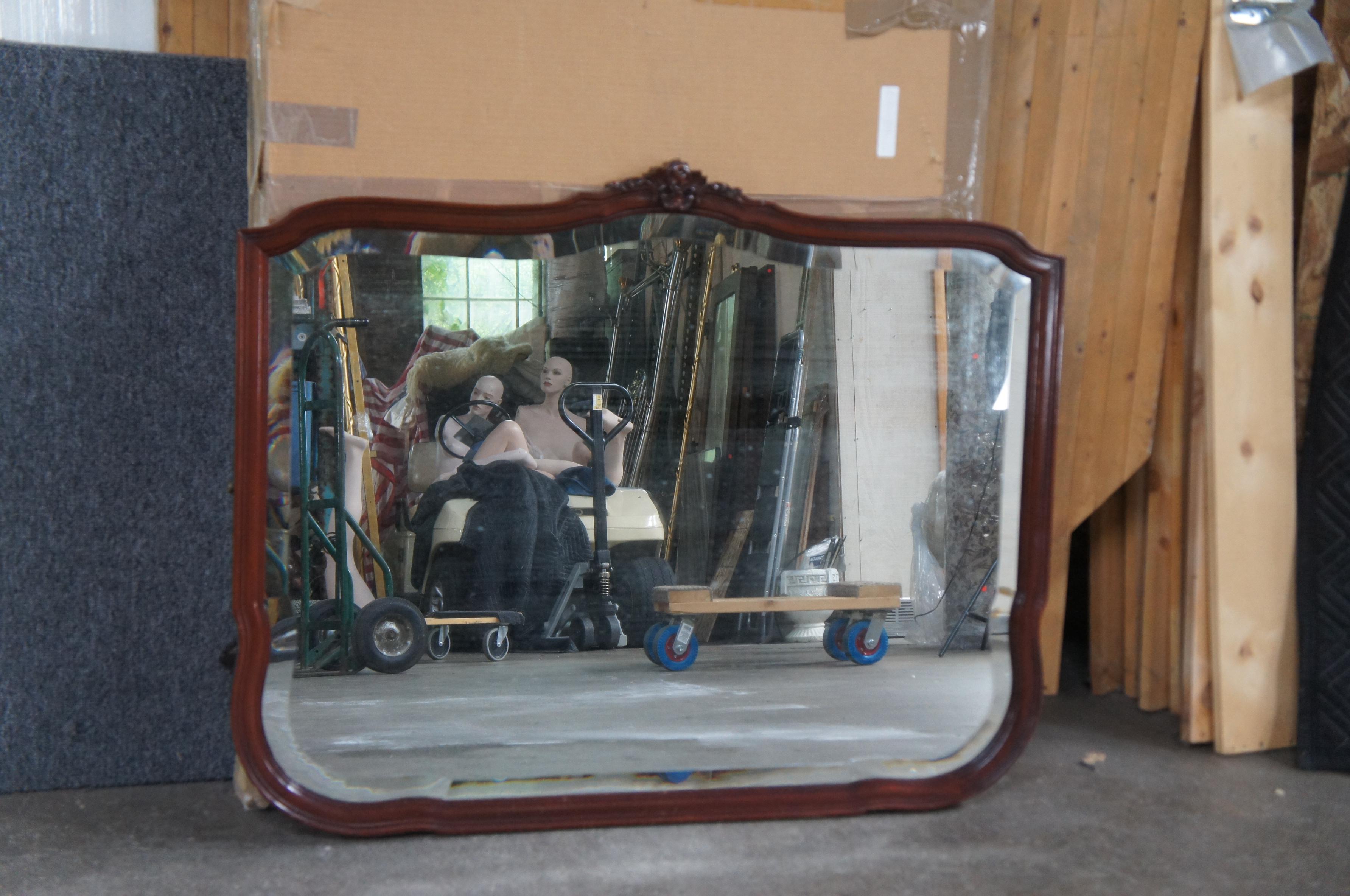 19th Century Antique Late Victorian Mahogany Bevelled Dresser Vanity Mirror 43