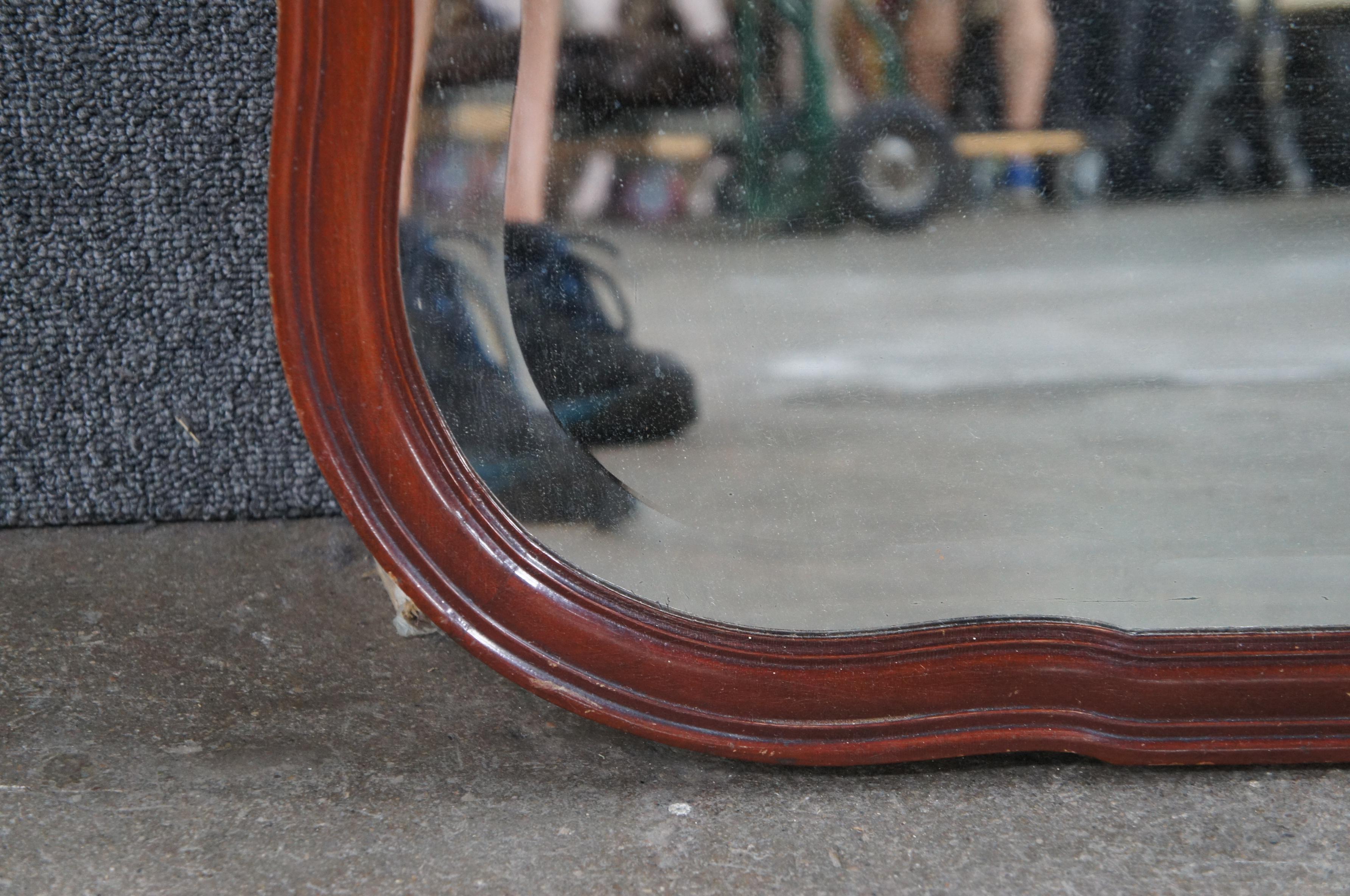 Antique Late Victorian Mahogany Bevelled Dresser Vanity Mirror 43