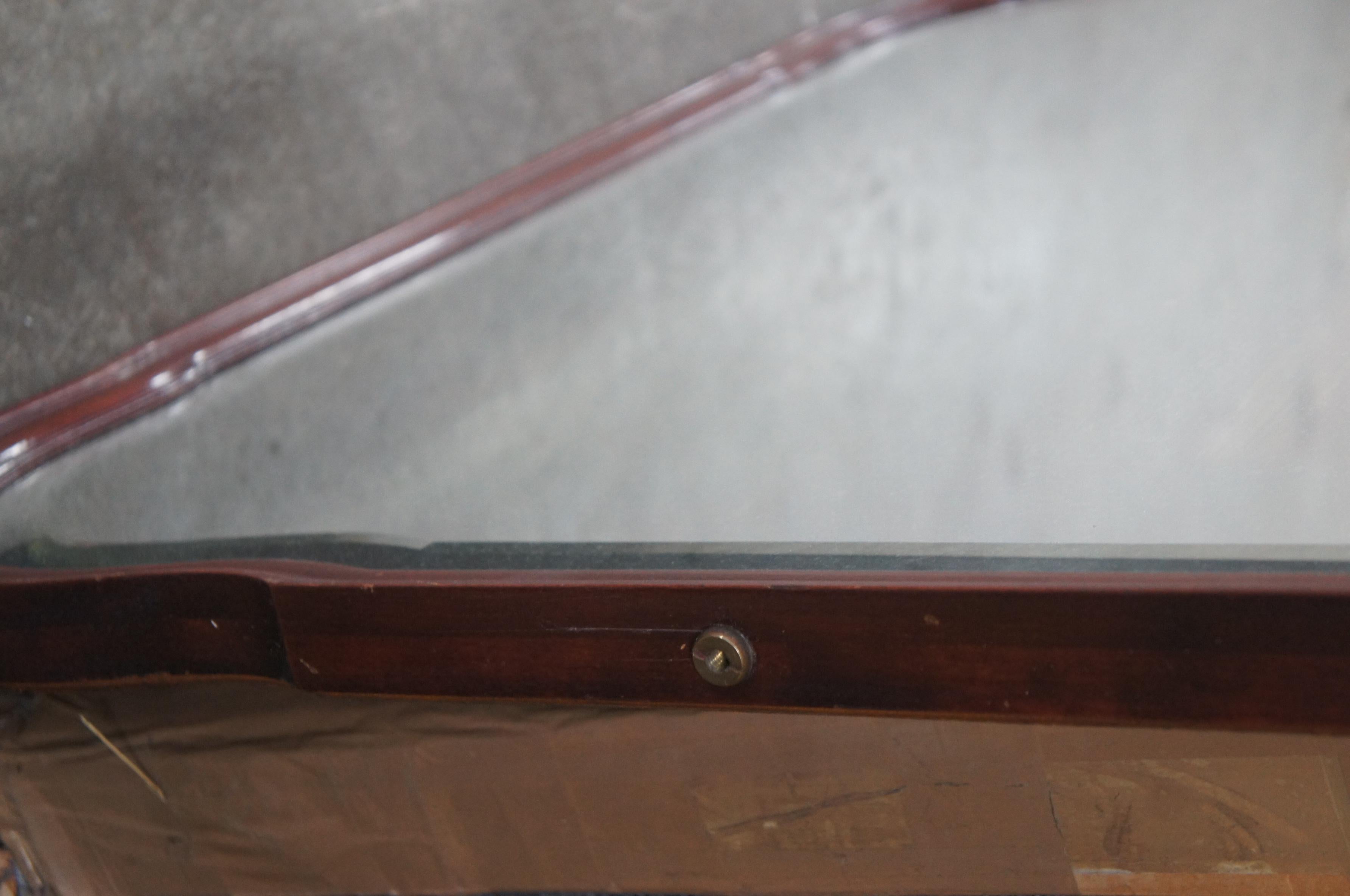 Antique Late Victorian Mahogany Bevelled Dresser Vanity Mirror 43