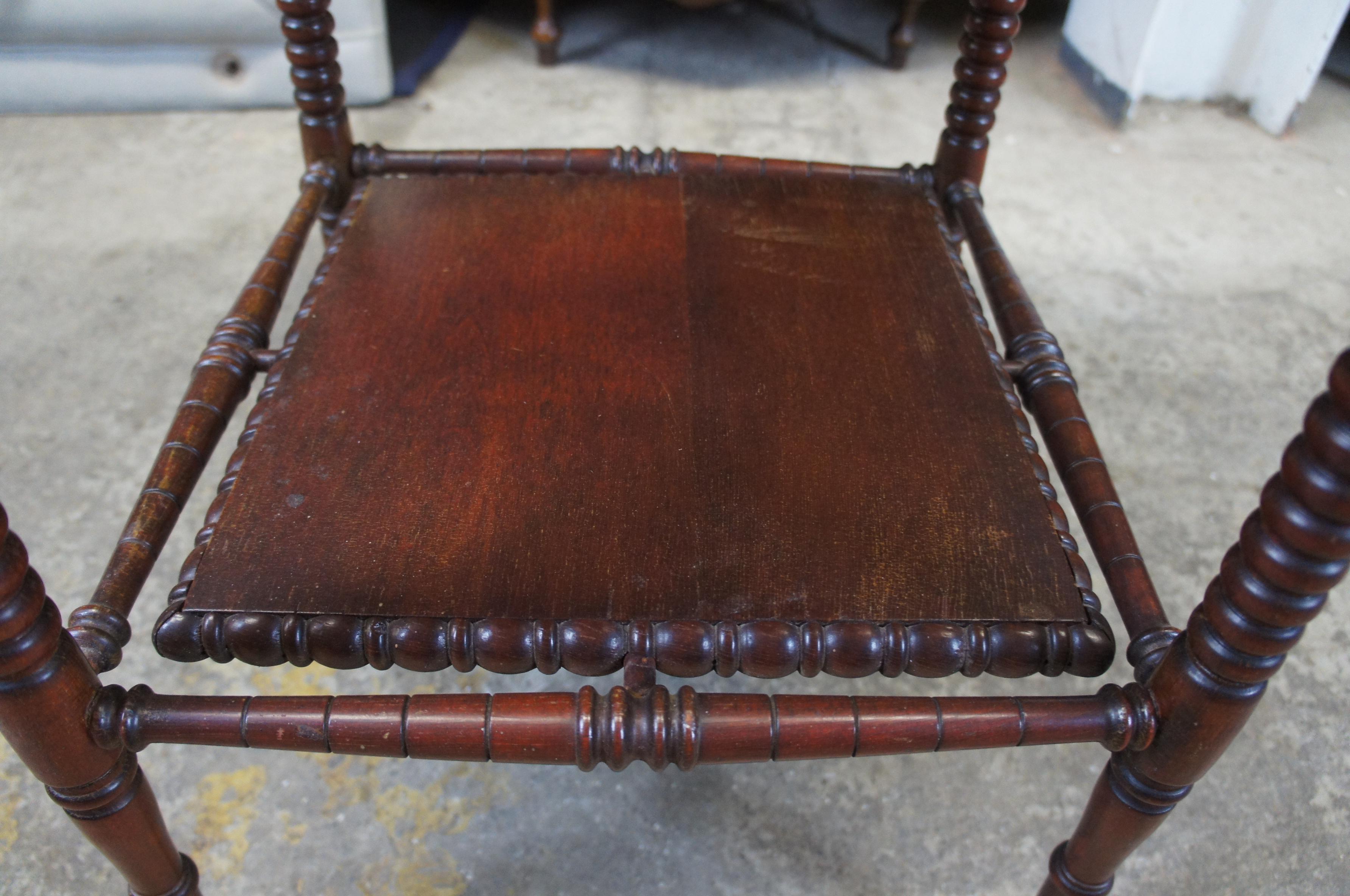 Antique Late Victorian Mahogany Tiered Pedestal Parlor Table Plant Stand 3