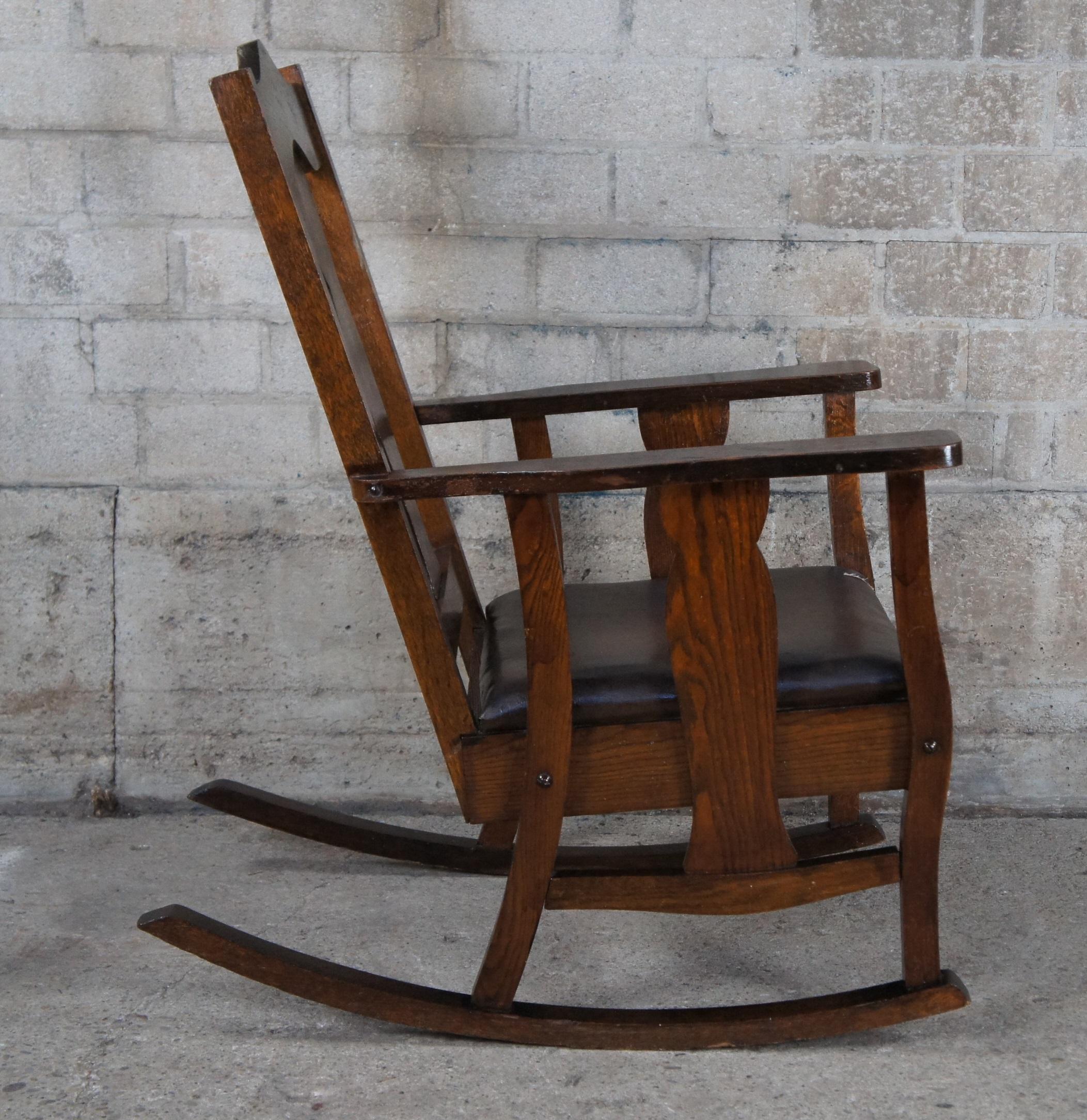 antique rocking chair with leather seat