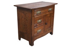 Antique Late Victorian Oak Washstand Cabinet Chest Dresser Nightstand Table