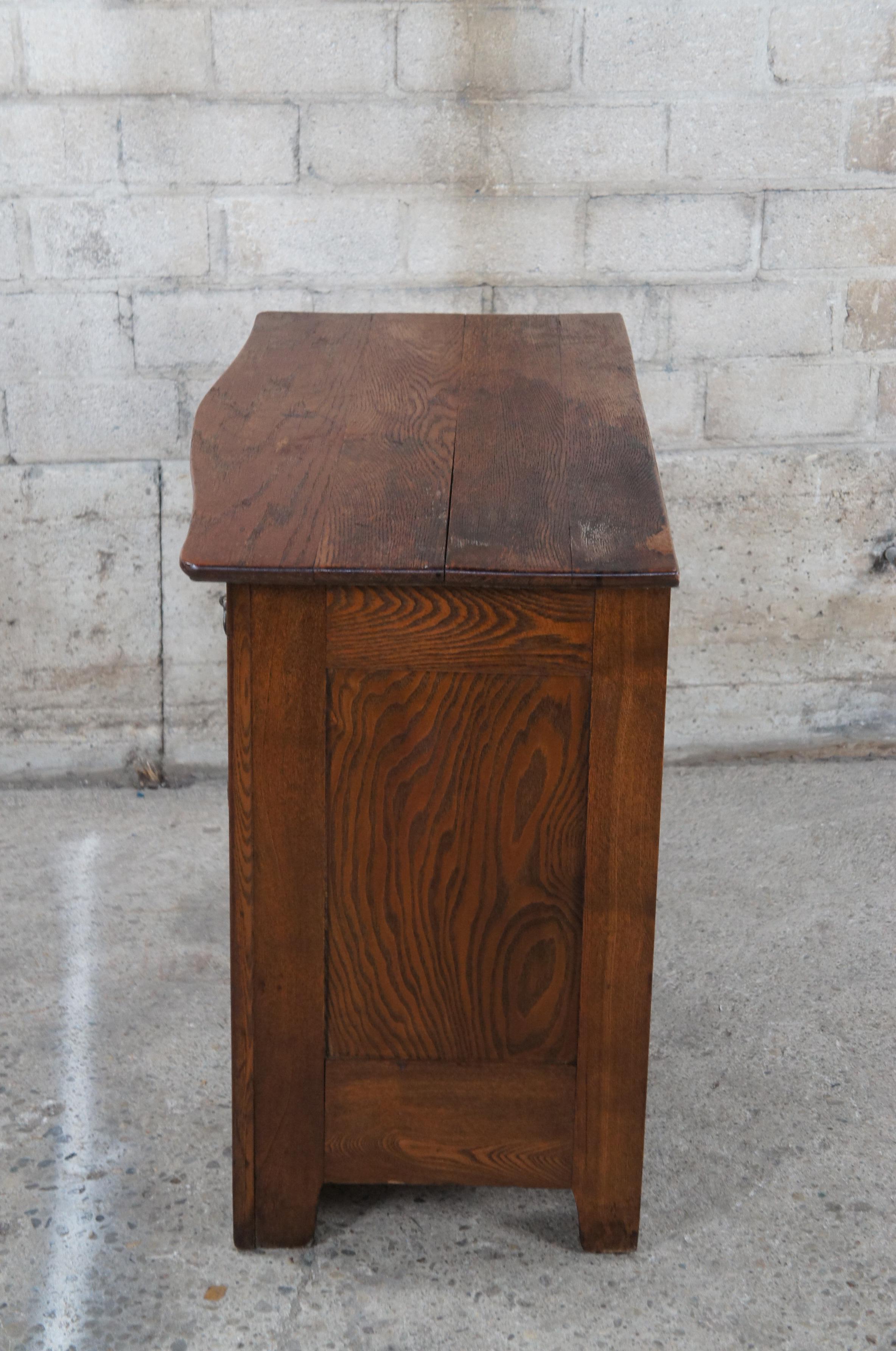 Antique Late Victorian Oak Washstand Cabinet Chest Dresser Nightstand Table For Sale 4