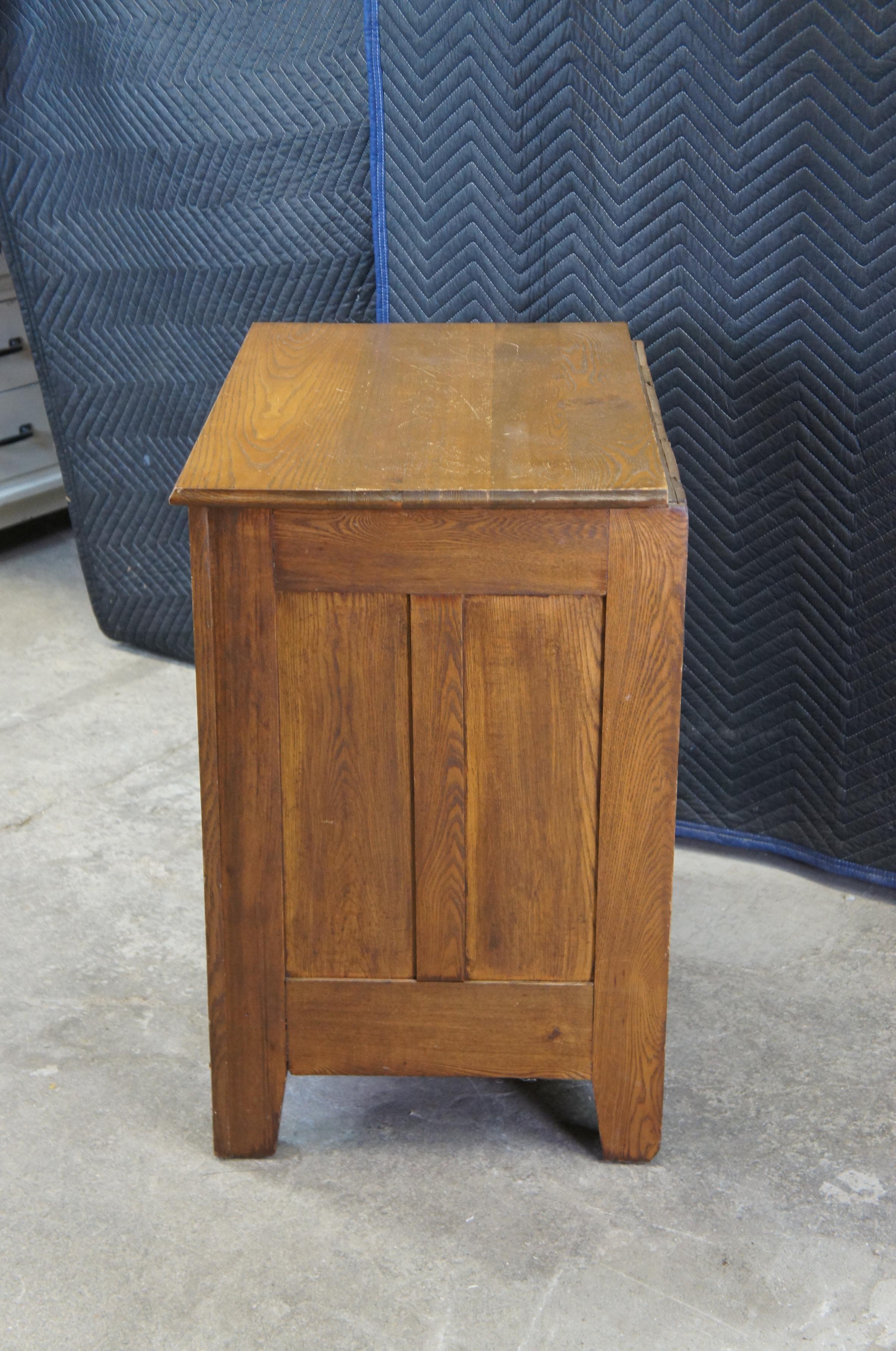 Antique Late Victorian Oak Washstand Cabinet Chest Nightstand Side Table 2