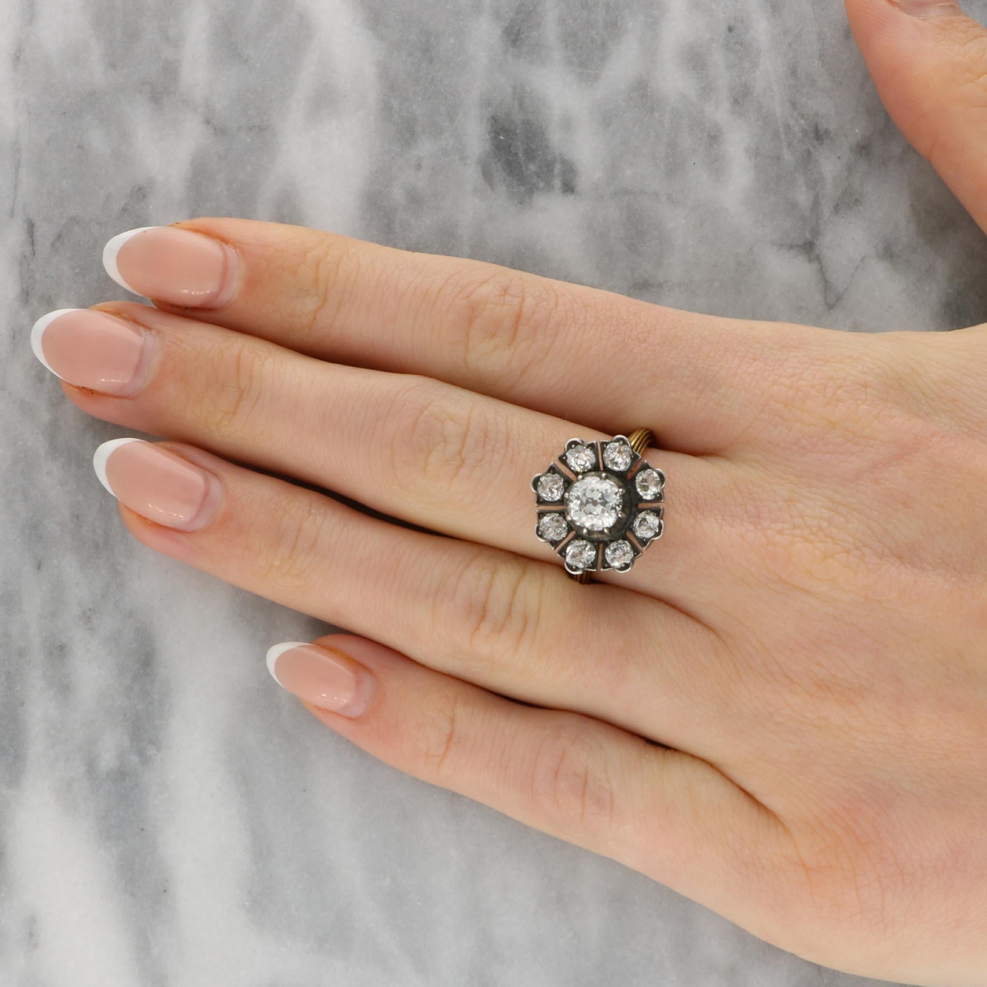Antique Late Victorian Old Cut Diamond Floral Openwork Cluster Ring For Sale 3