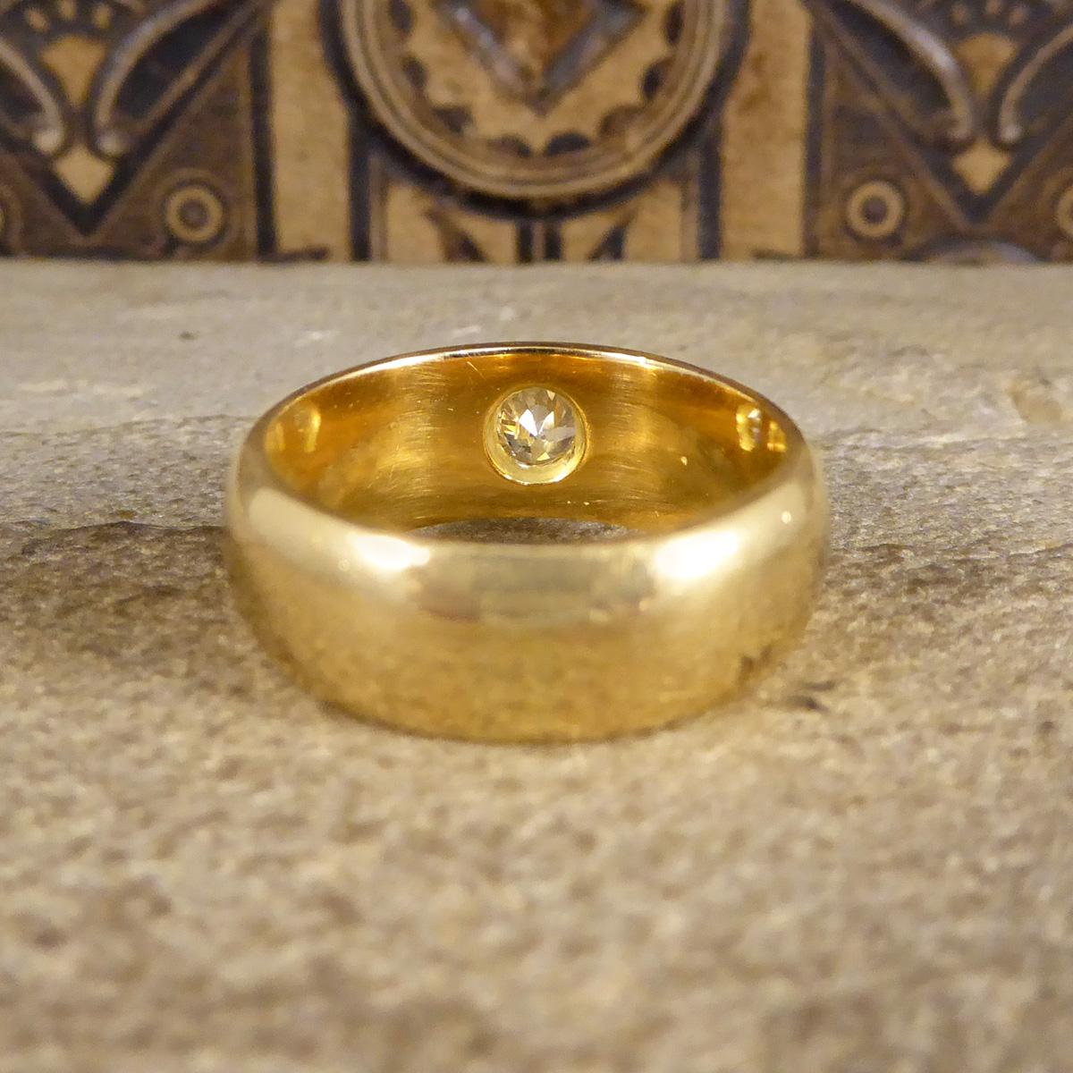 Antiker spätviktorianischer Diamantring aus 18 Karat Gelbgold mit alteuropäischem Sternschliff (Alteuropäischer Schliff)