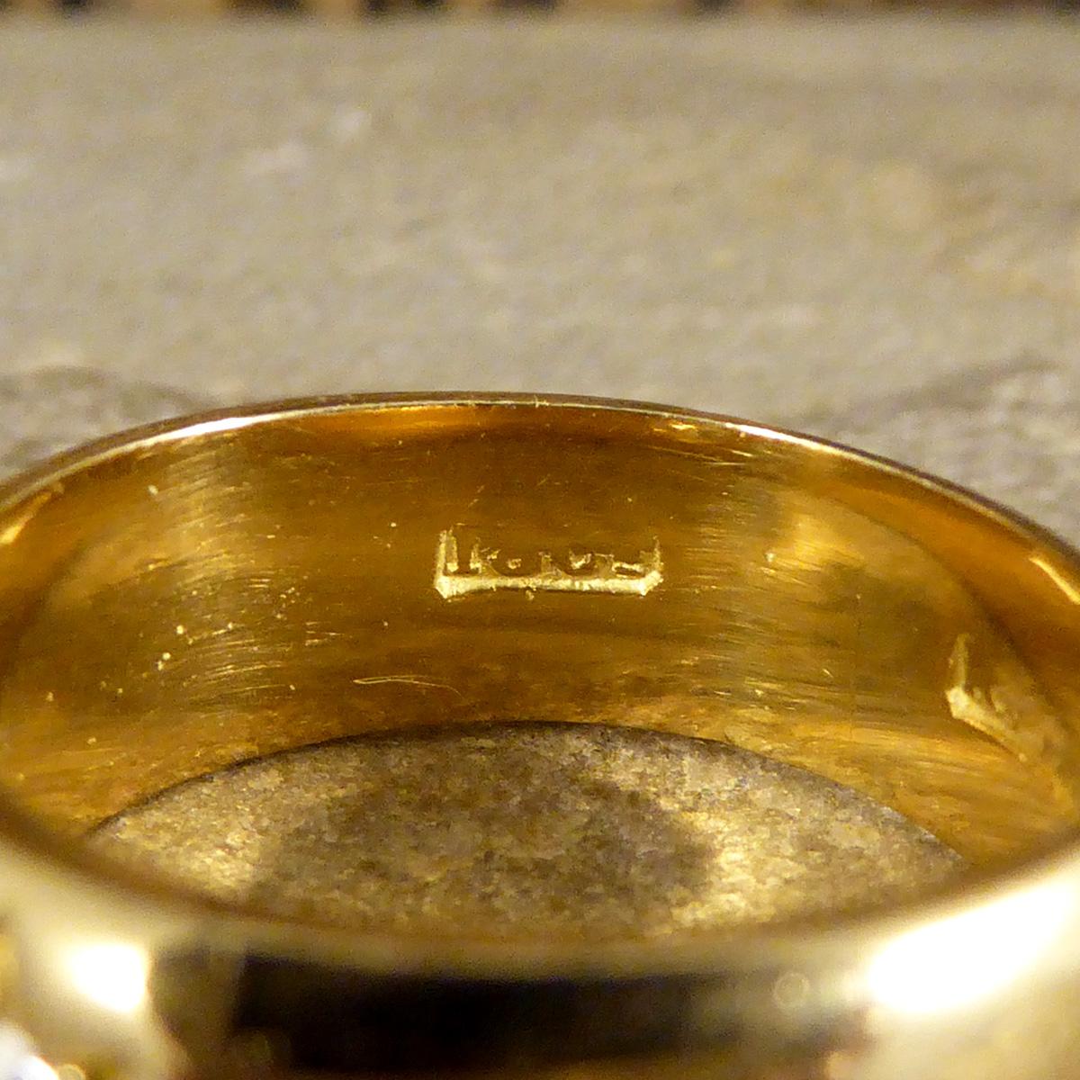 Antiker spätviktorianischer Diamantring aus 18 Karat Gelbgold mit alteuropäischem Sternschliff für Damen oder Herren