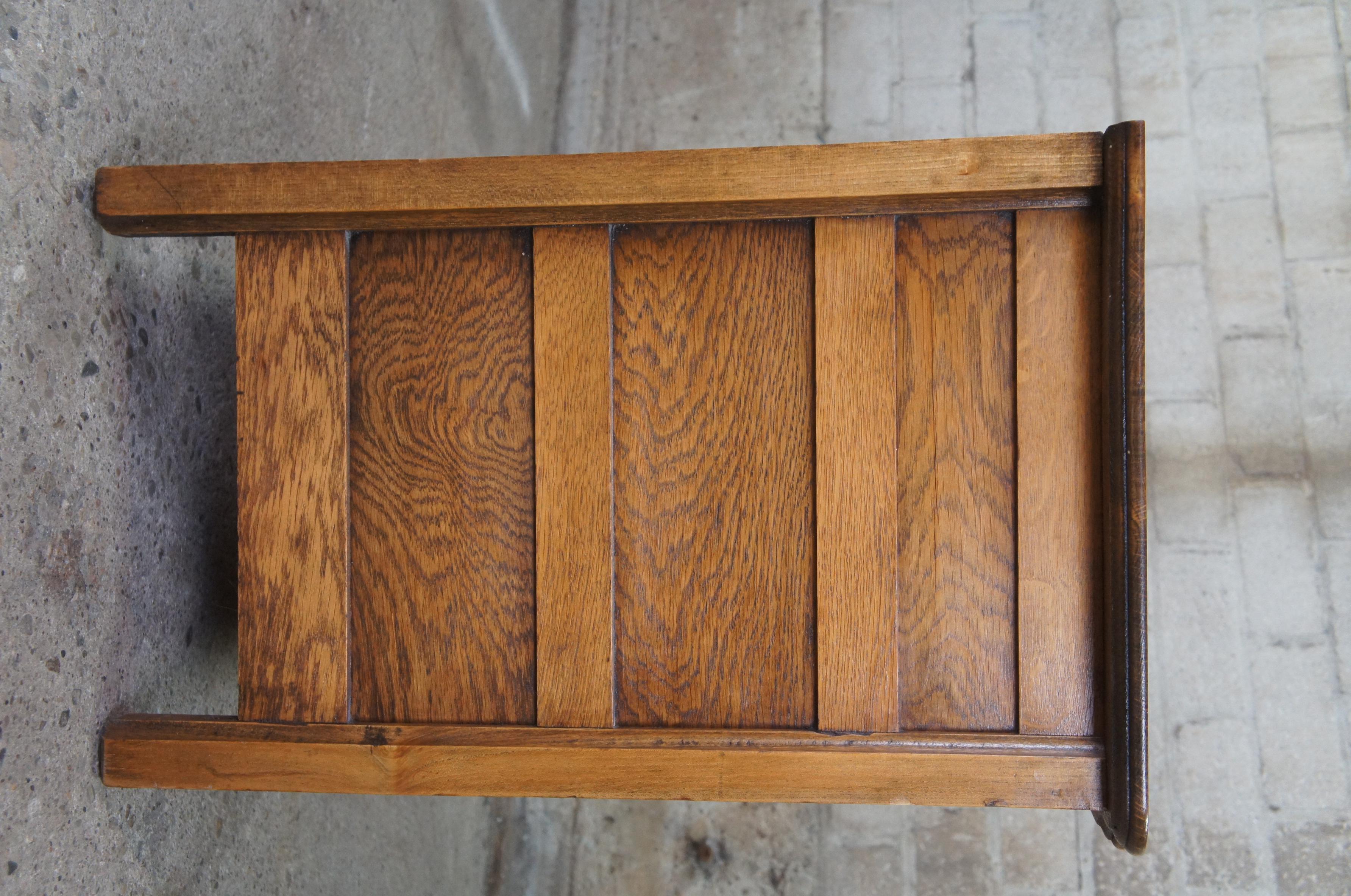 Antique Late Victorian Panelled Oak Chest of Drawers Dresser Nighstand 3