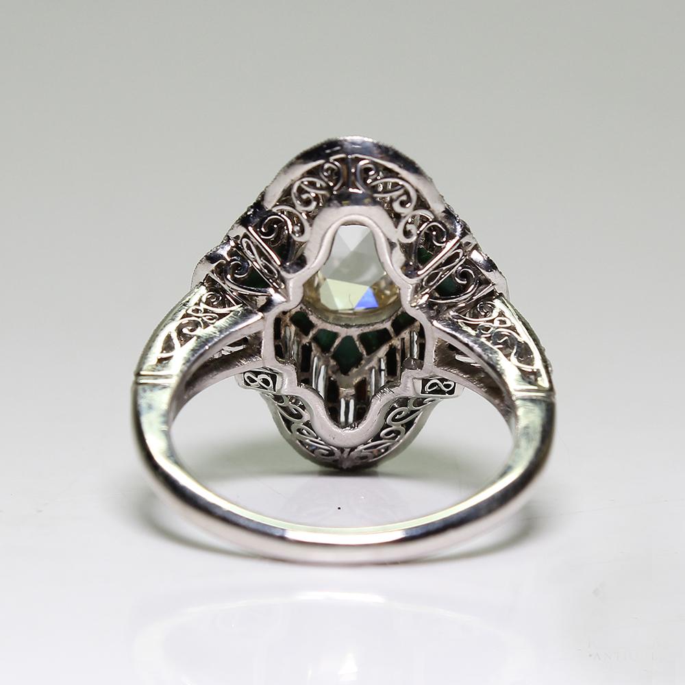 Antique Late Victorian Platinum 1.42 Carat Diamond – Turquoise and Onyx Ring In Excellent Condition In Miami, FL