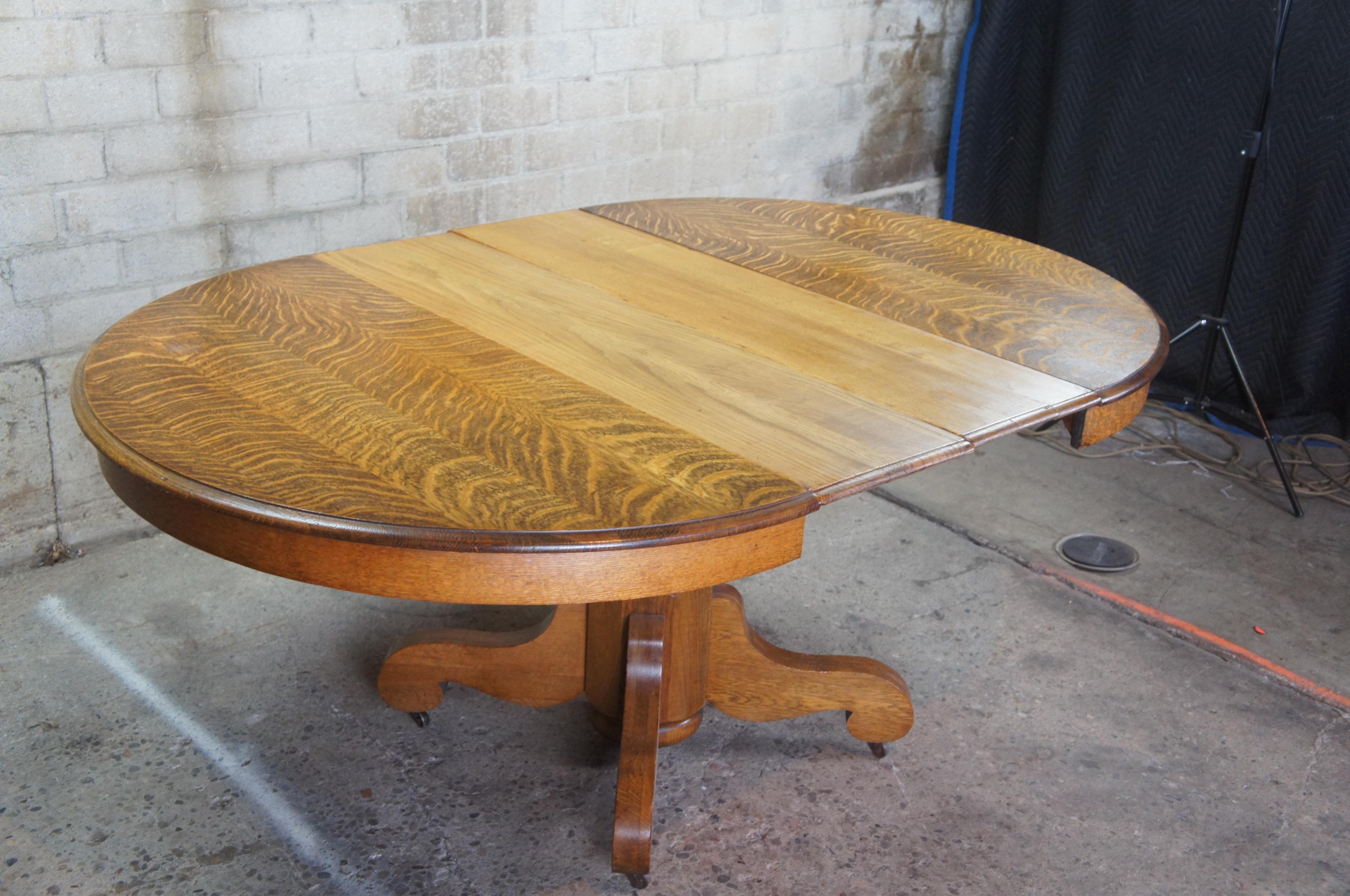 antique oak round pedestal dining table value