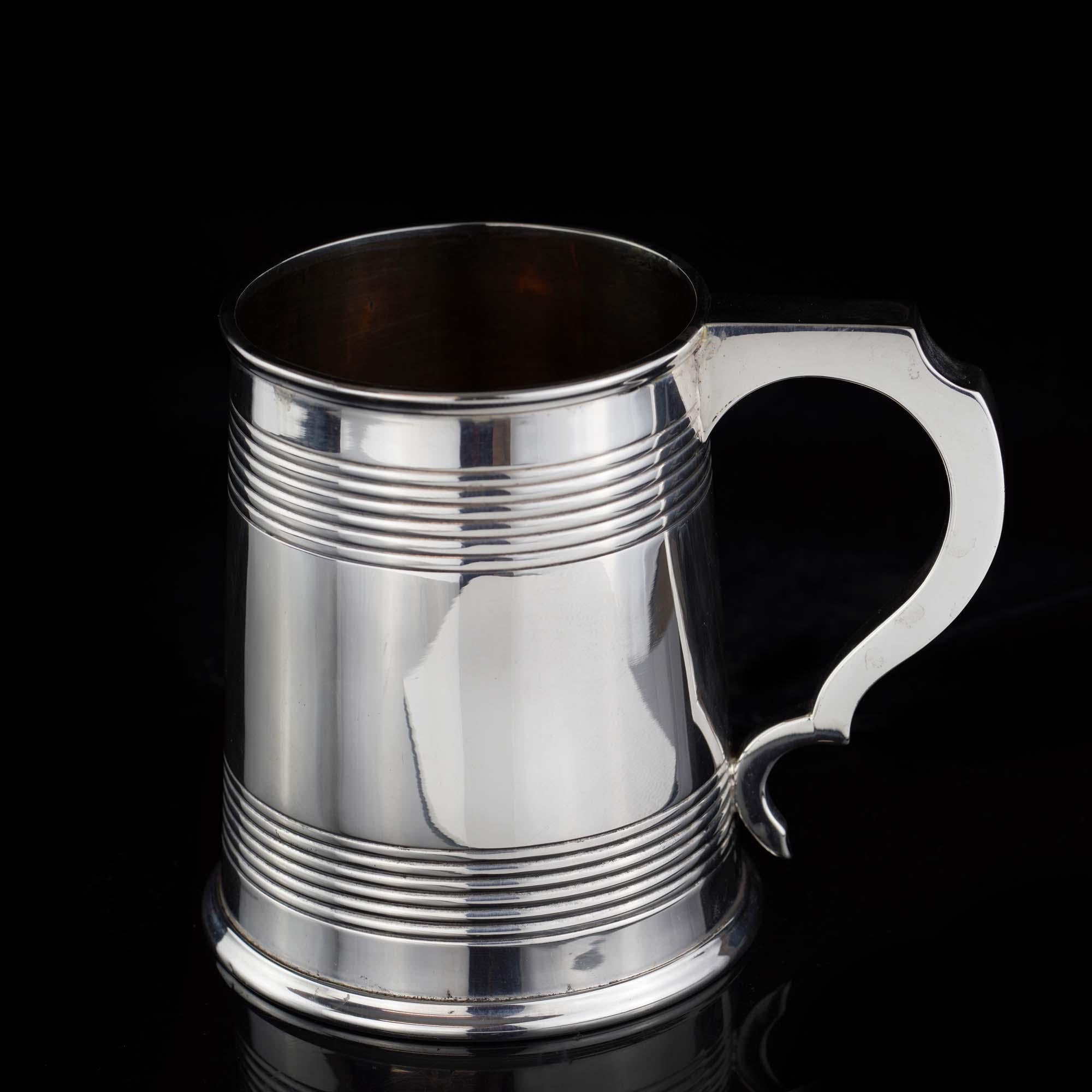 Antique Late Victorian Sterling Silver Christening Mug For Sale 2