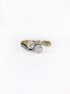 Antique Late Victorian Toi et Moi Ring Diamond Gold Platinum Ring