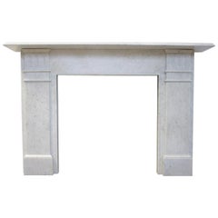 Antique Late Victorian White Carrara Marble Fireplace Surround