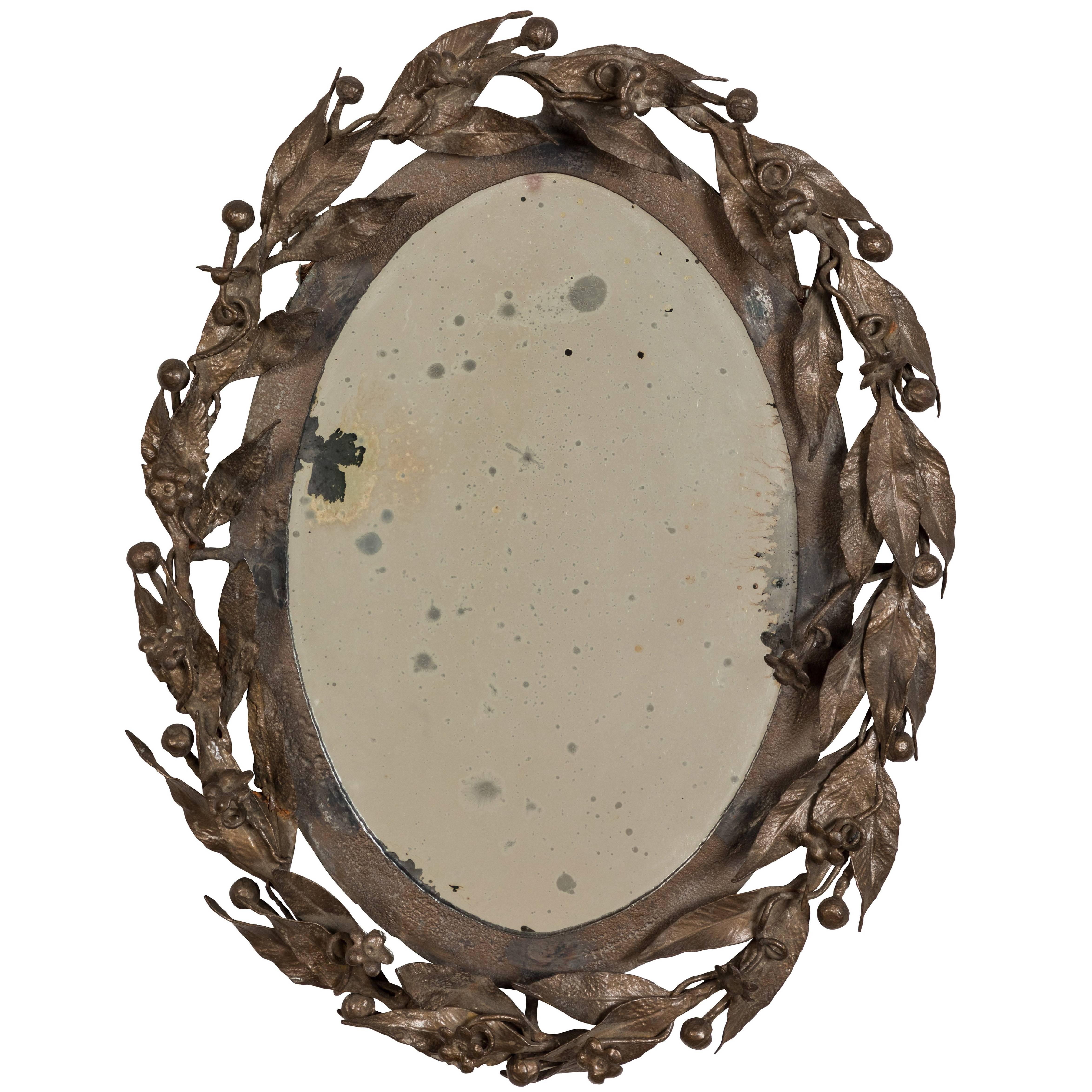 Antique Laurel Leaf Mirror For Sale