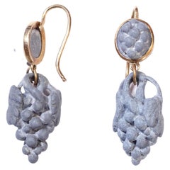Antique Lava Stones Earrings and Rose Gold 14 Karats