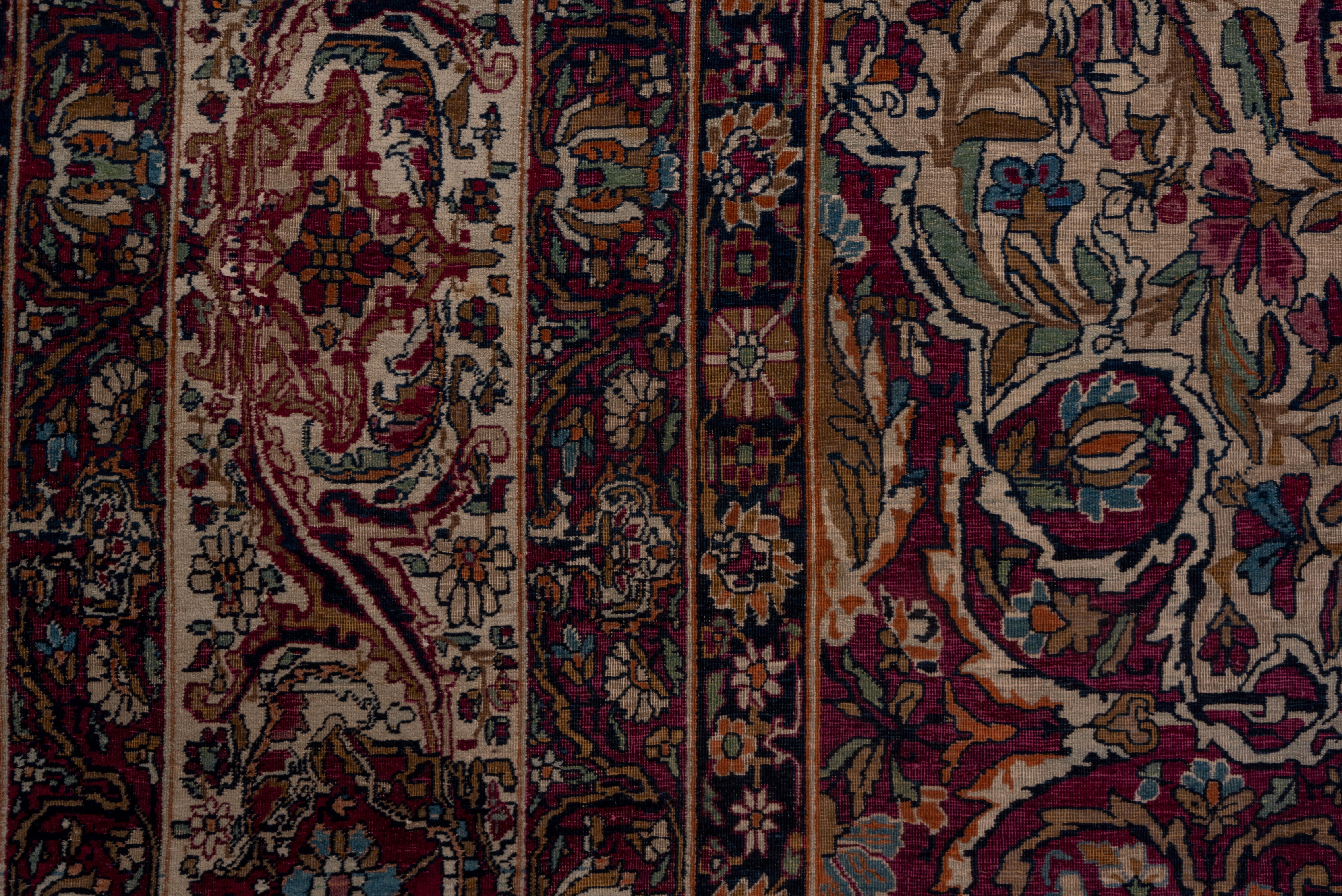 Hand-Knotted Antique Lavar Kerman Carpet, circa 1900s For Sale