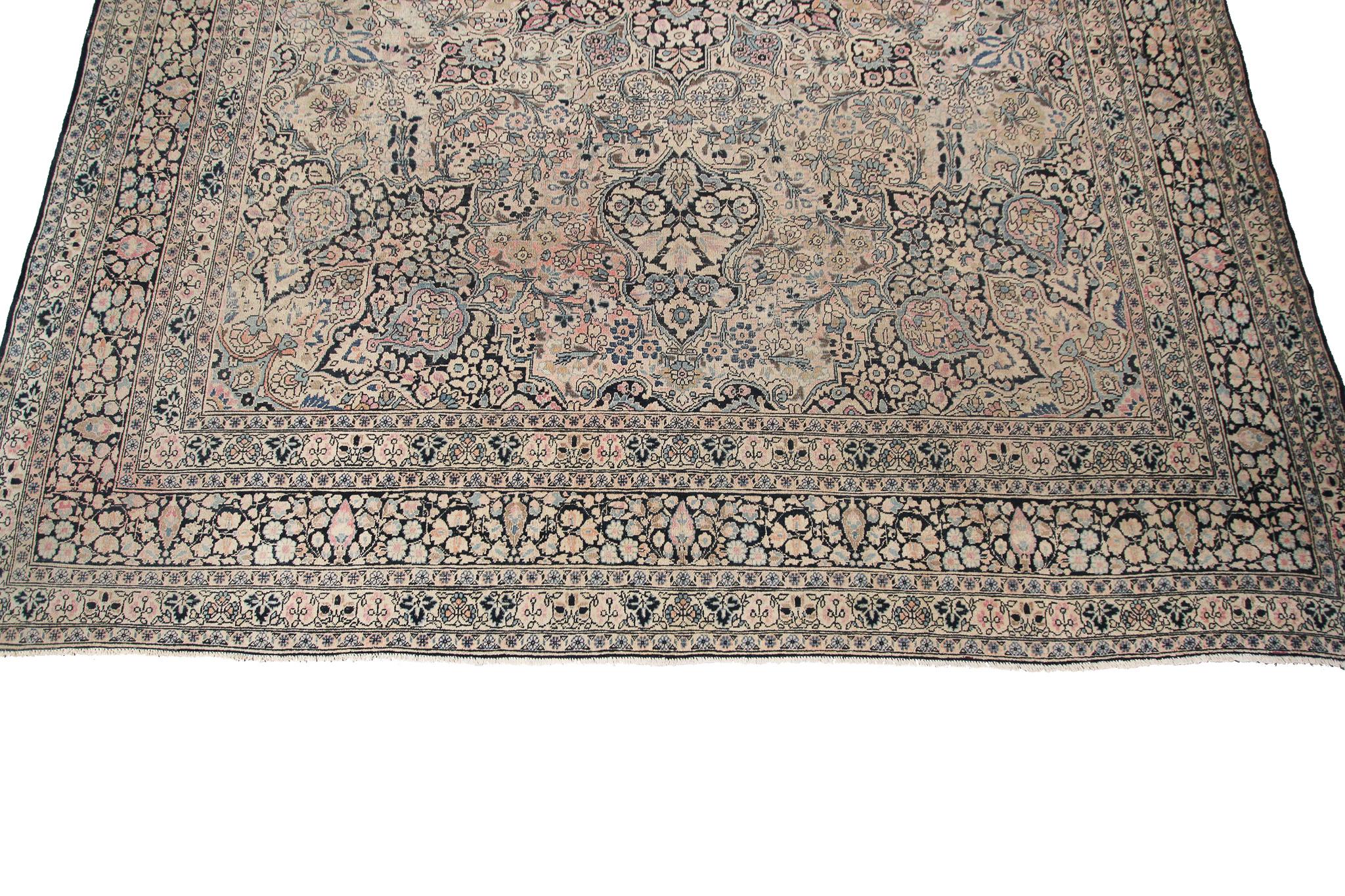 Hand-Knotted Antique Lavar Kerman Doroksh Rug Rug Antique Persian Rug Persian Lavar Rug For Sale