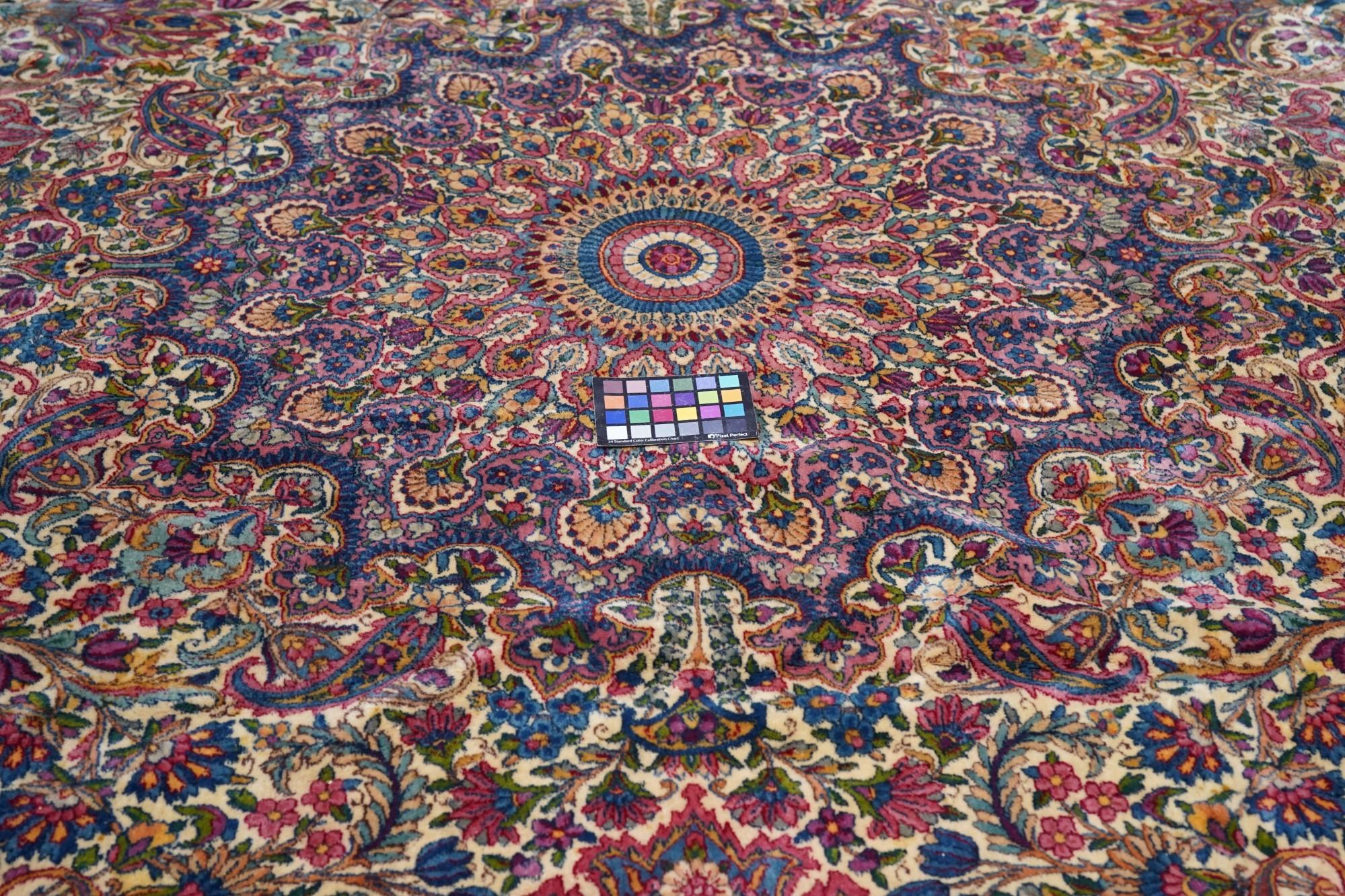 Antique Lavar Kerman Rug 11'7'' x 15'6'' For Sale 3