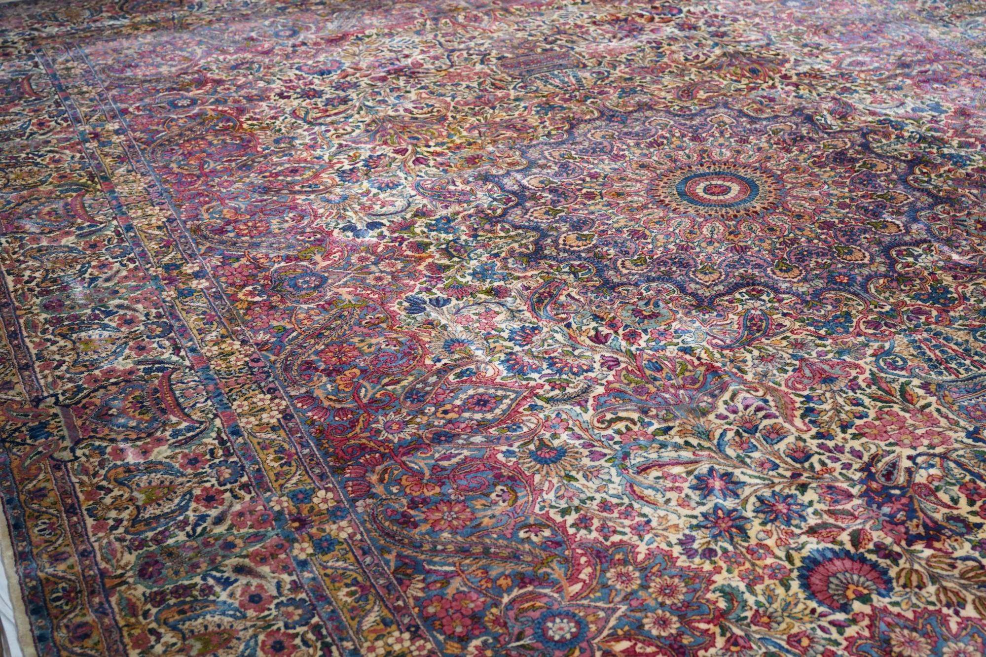 Antique Lavar Kerman Rug 11'7'' x 15'6'' For Sale 2