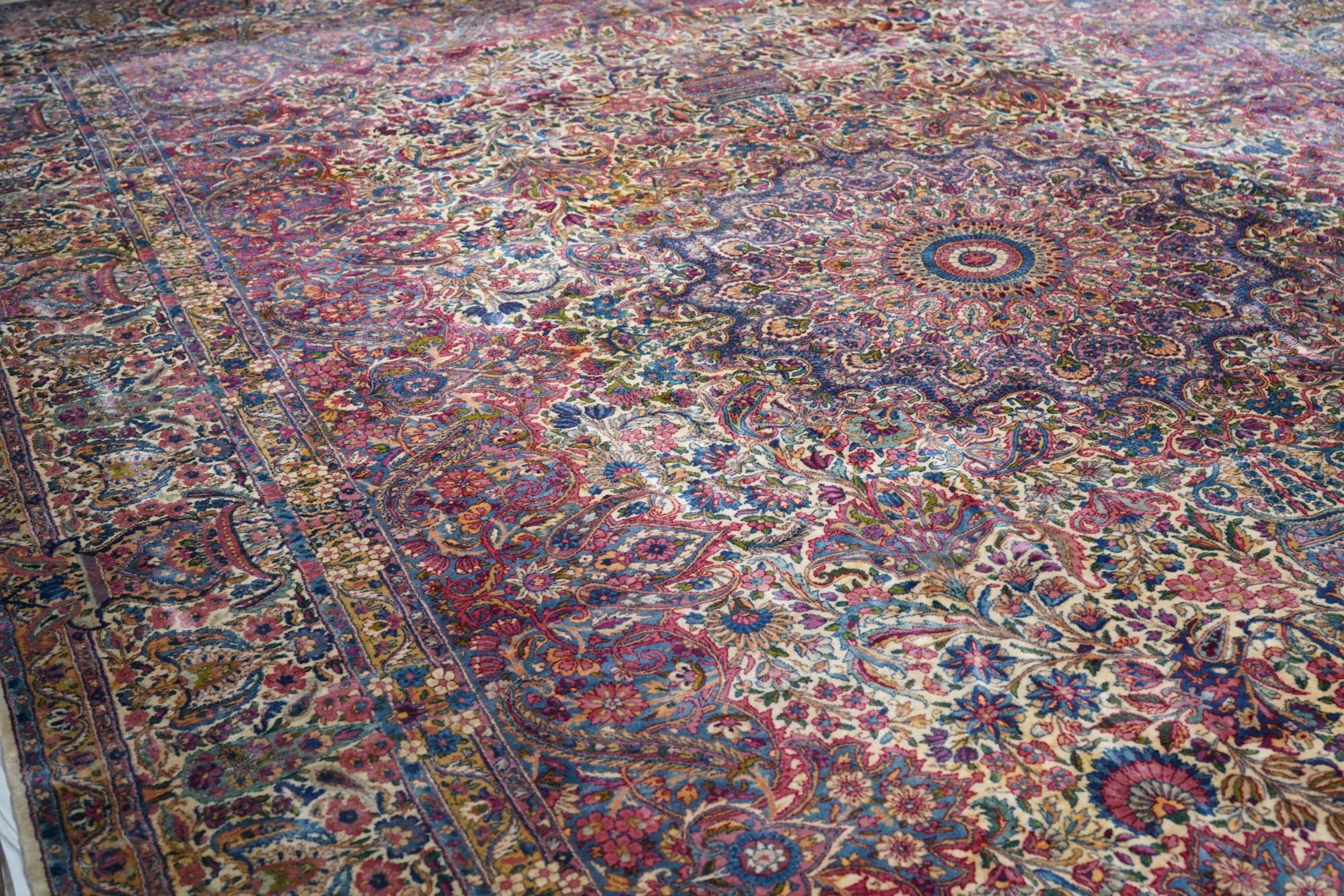 Antique Lavar Kerman Rug For Sale 2