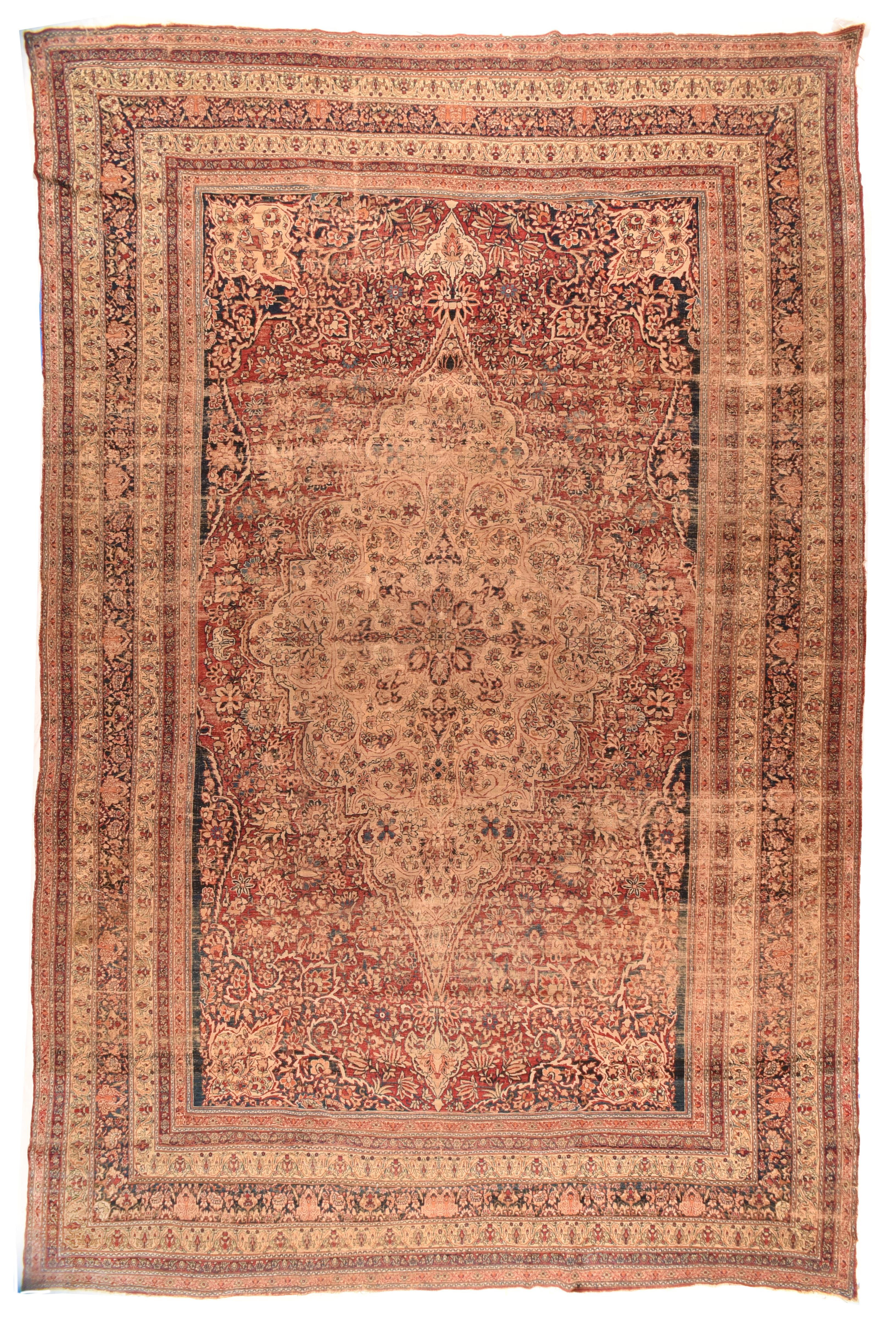 Antique Lavar Kerman Rug In Excellent Condition For Sale In New York, NY