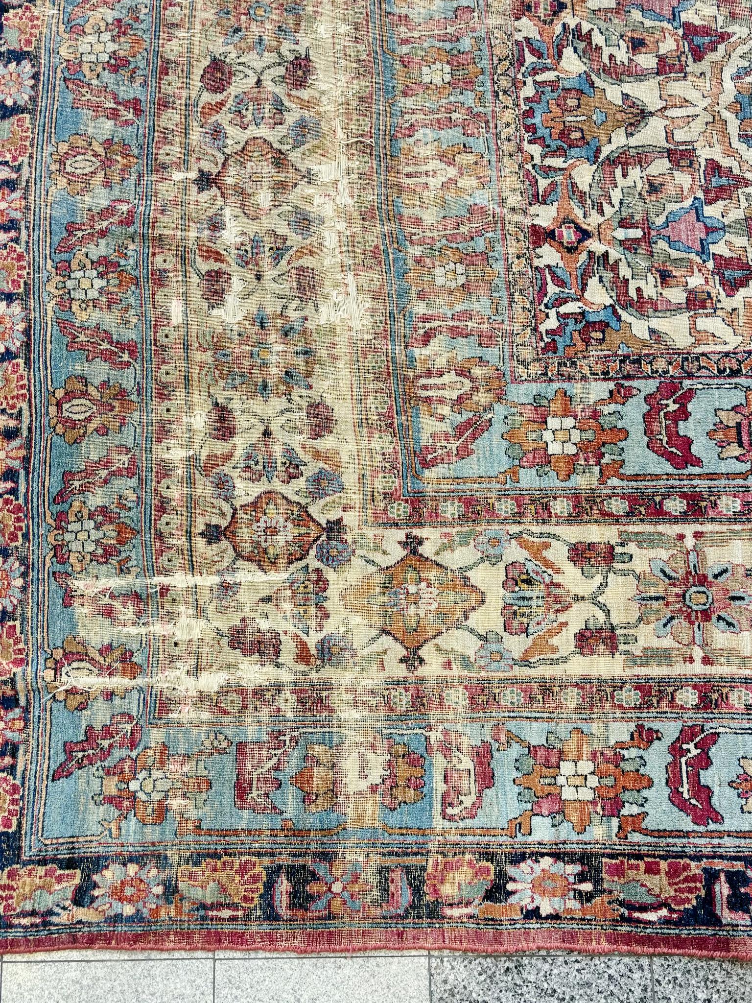 Antiker Lavar Kerman-Teppich  18' 2
