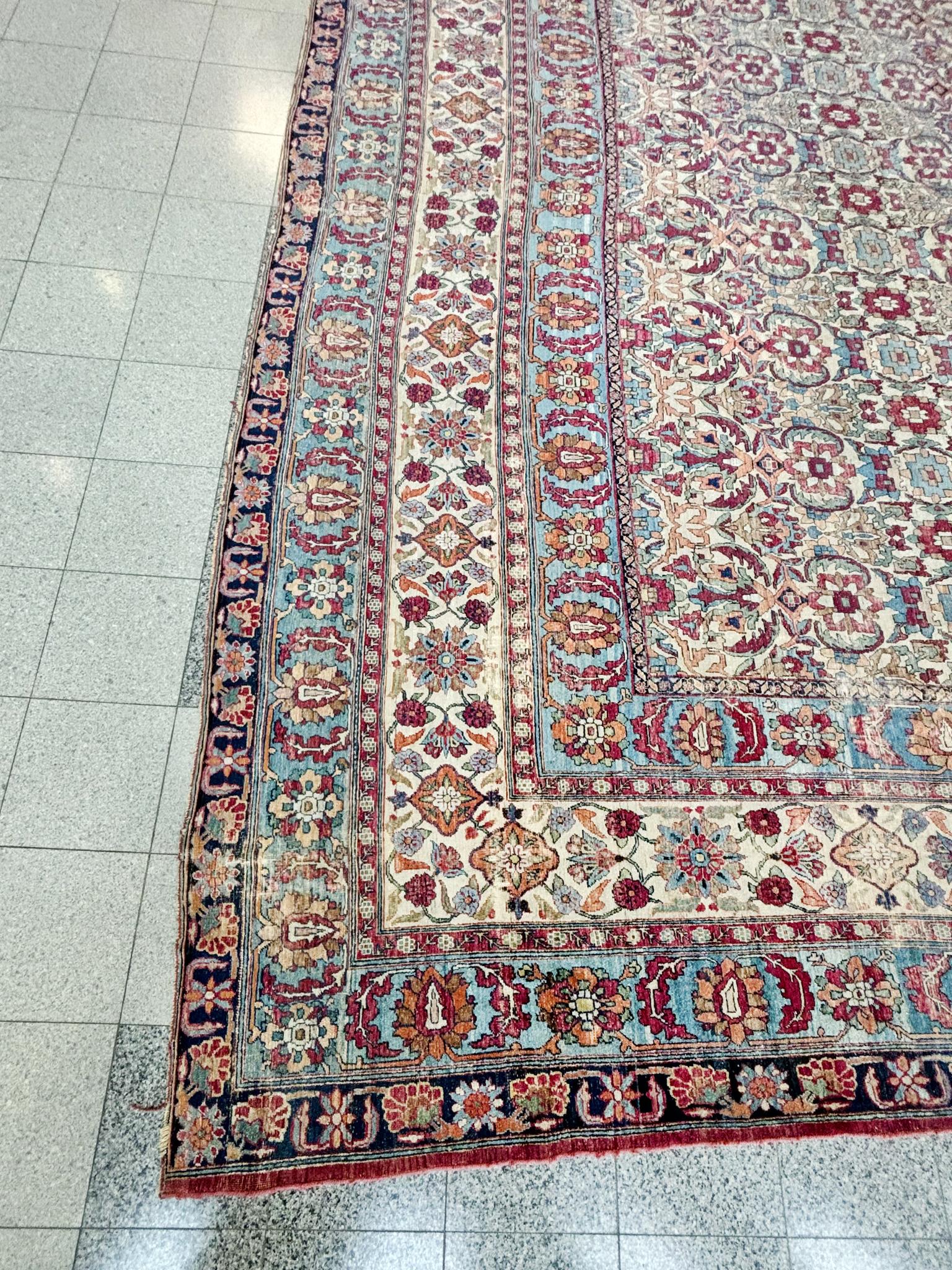 Antiker Lavar Kerman-Teppich  18' 2