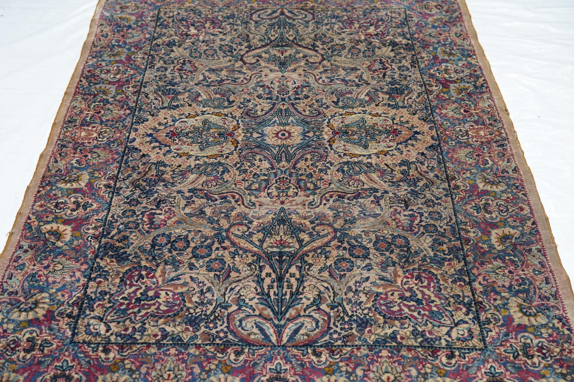 Antique Lavar Kerman Rug 3'11'' x 5'10'' im Angebot 4