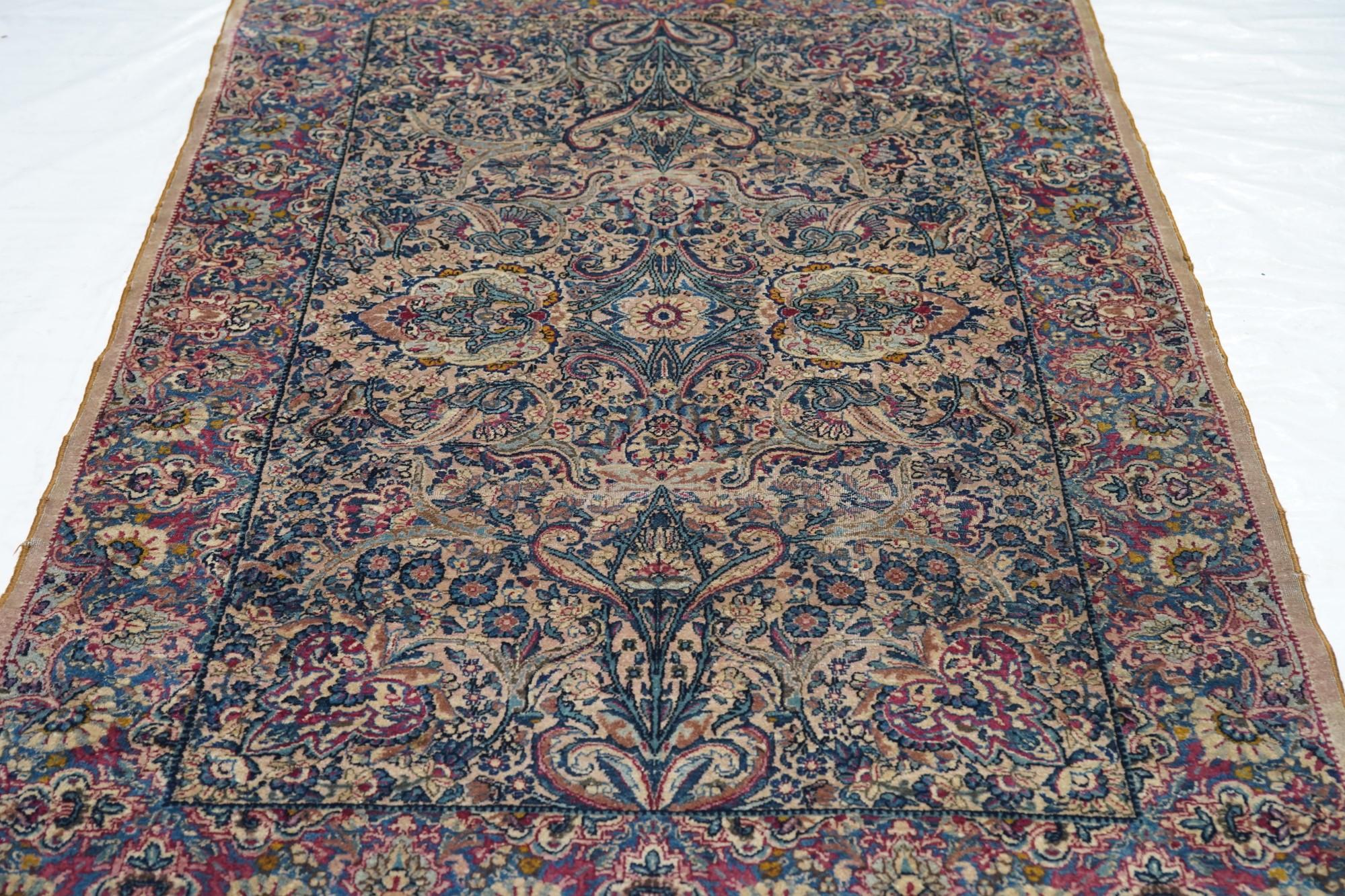 Antique Lavar Kerman Rug 3'11'' x 5'10'' For Sale 4