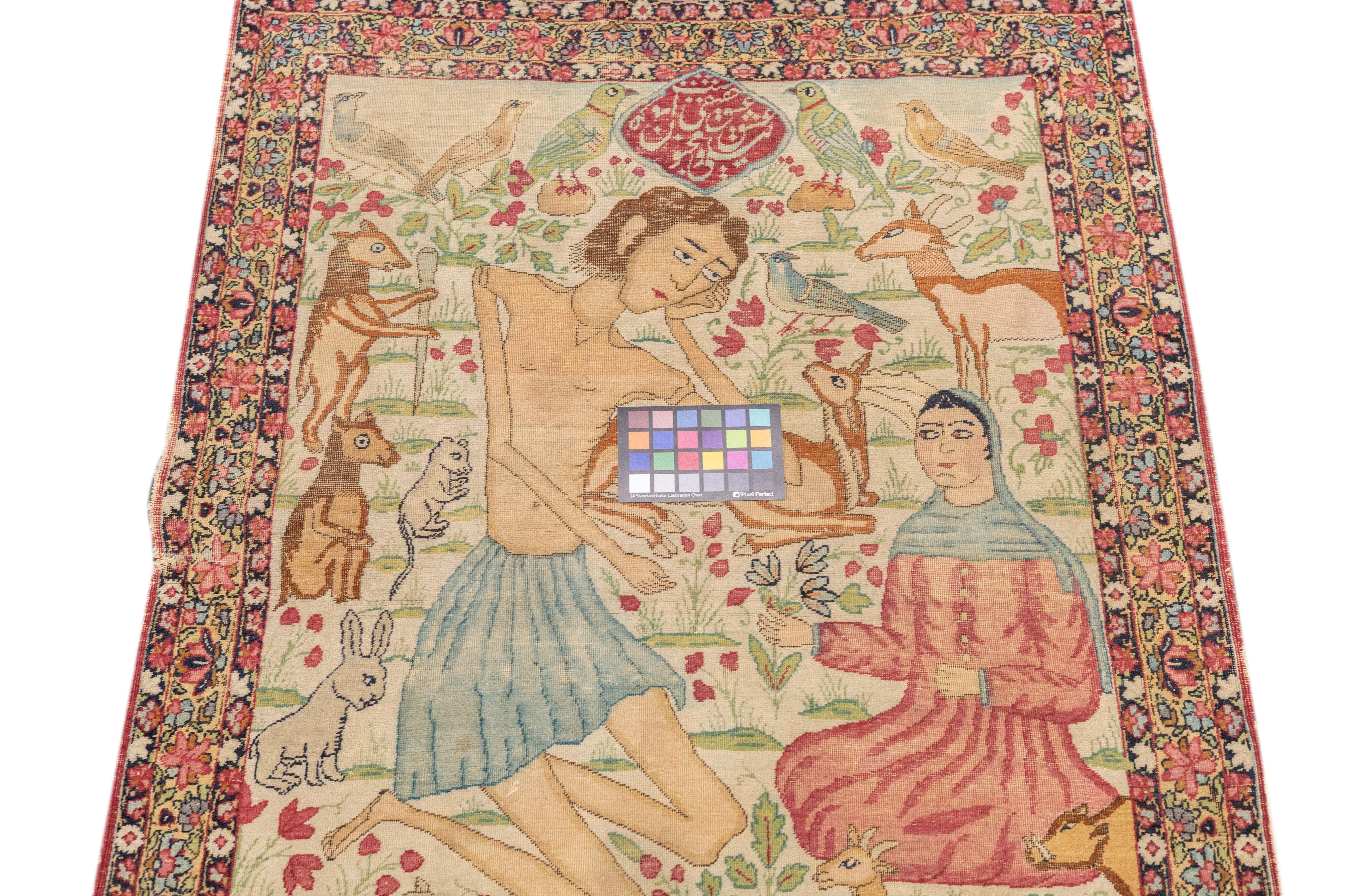 Tappeto antico Lavar Kerman 3'2'' x 4'6'' in vendita 4