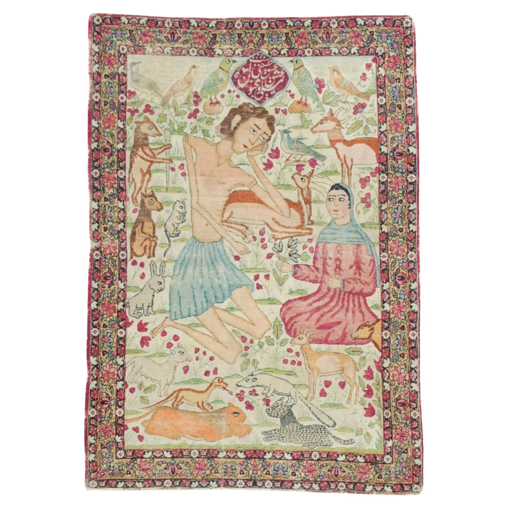 Antique Lavar Kerman Rug 3'2'' x 4'6''