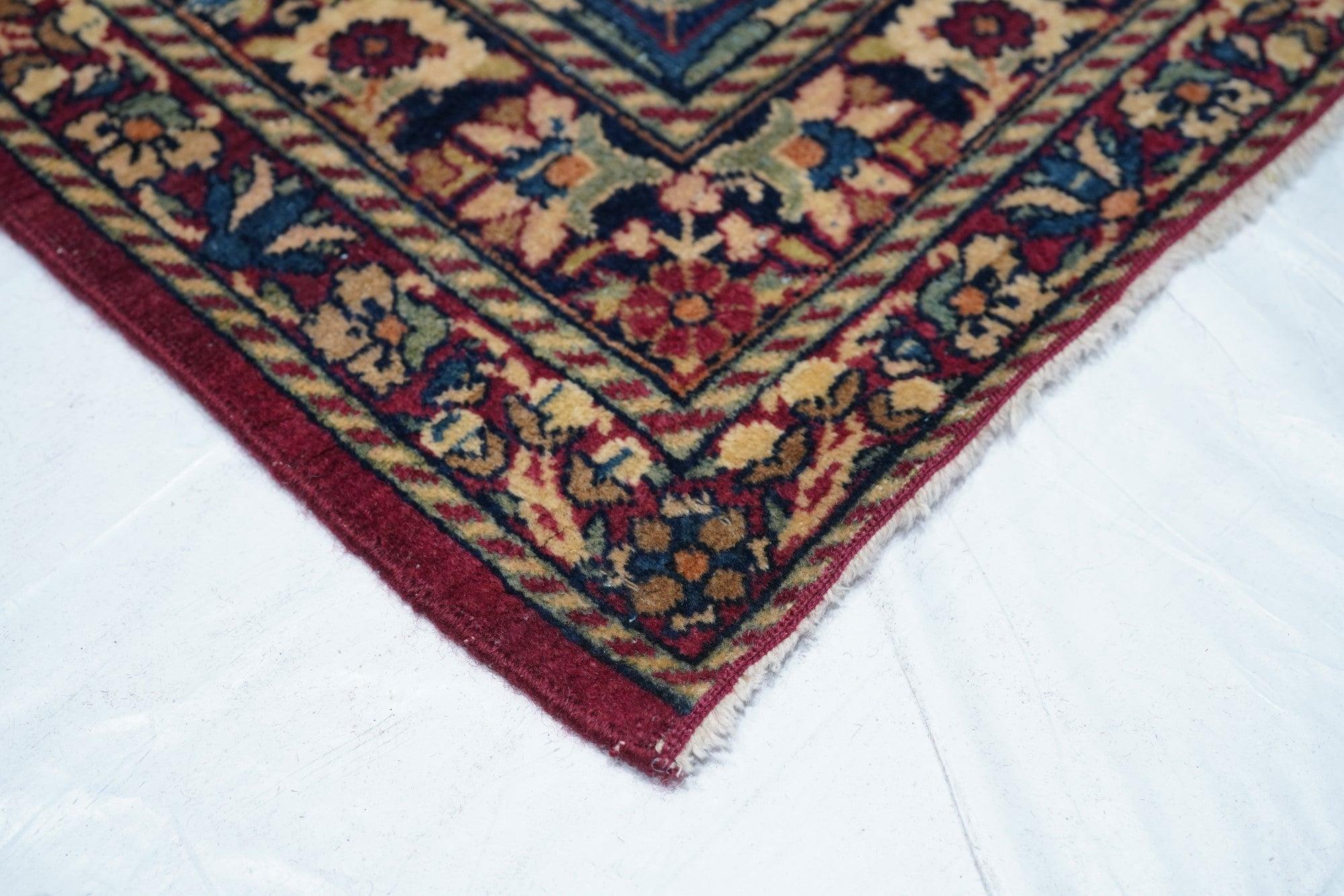 Hand-Knotted Antique Lavar Kerman Rug 5'7'' x 7'4'' For Sale