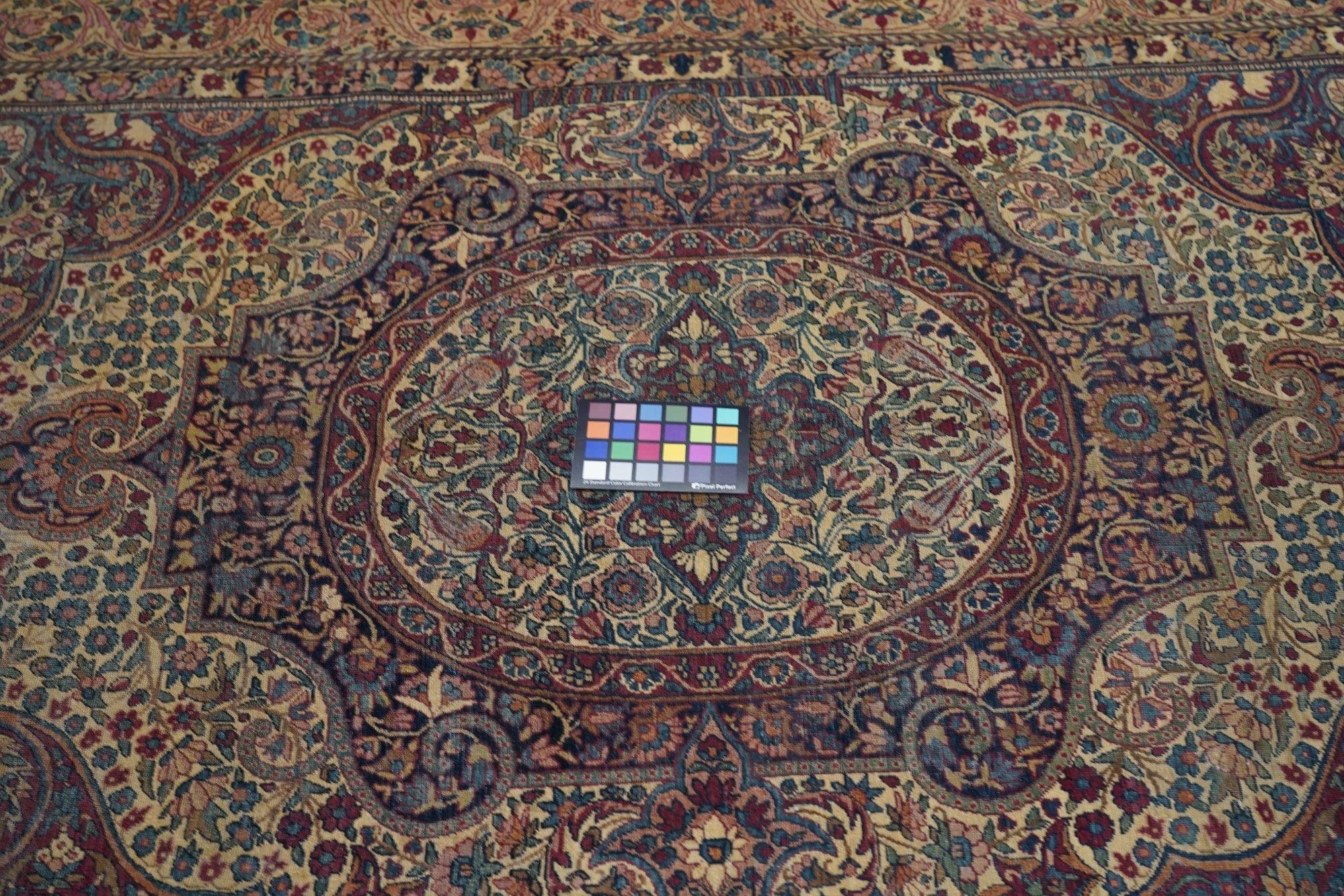 Wool Antique Lavar Kerman Rug 5'7'' x 7'4'' For Sale